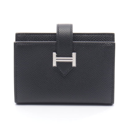 ベアンミニ カードケース ヴォーエプソン ブラック シルバー金具 W刻印 エルメス 財布・小物 HERMES