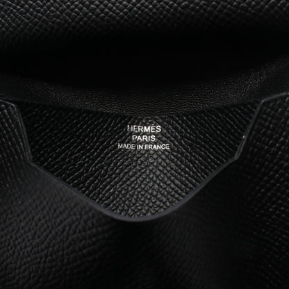ベアンミニ カードケース ヴォーエプソン ブラック シルバー金具 W刻印 エルメス 財布・小物 HERMES