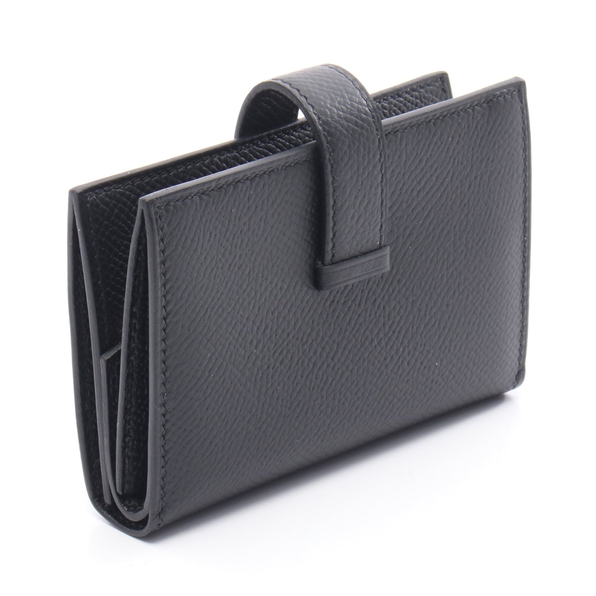 ベアンミニ カードケース ヴォーエプソン ブラック シルバー金具 W刻印 エルメス 財布・小物 HERMES