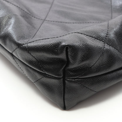 マトラッセ シャネル22 スモール チェーンショルダーバッグ キャビアスキン ブラック ゴールド金具 シャネル バッグ CHANEL