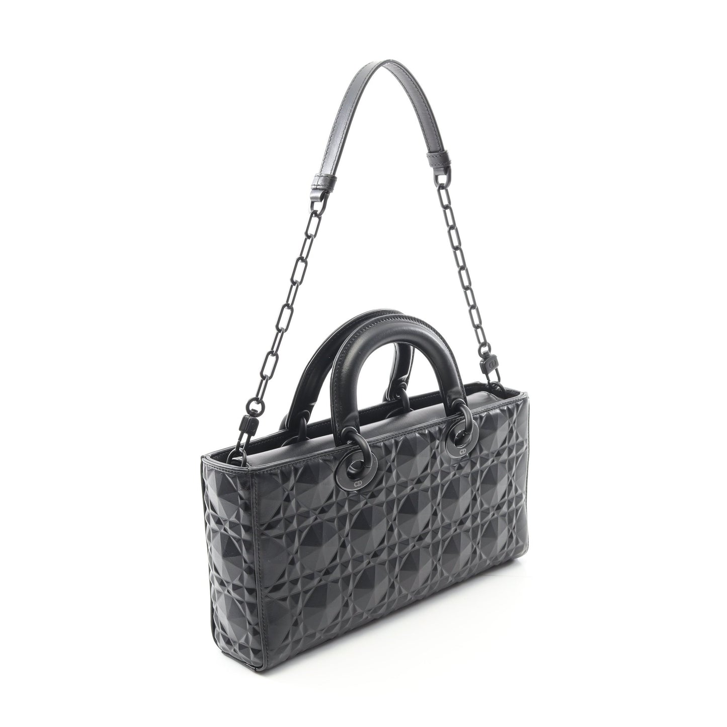 Lady D-Joy ミディアム ハンドバッグ レザー ブラック 3WAY クリスチャンディオール バッグ Christian Dior
