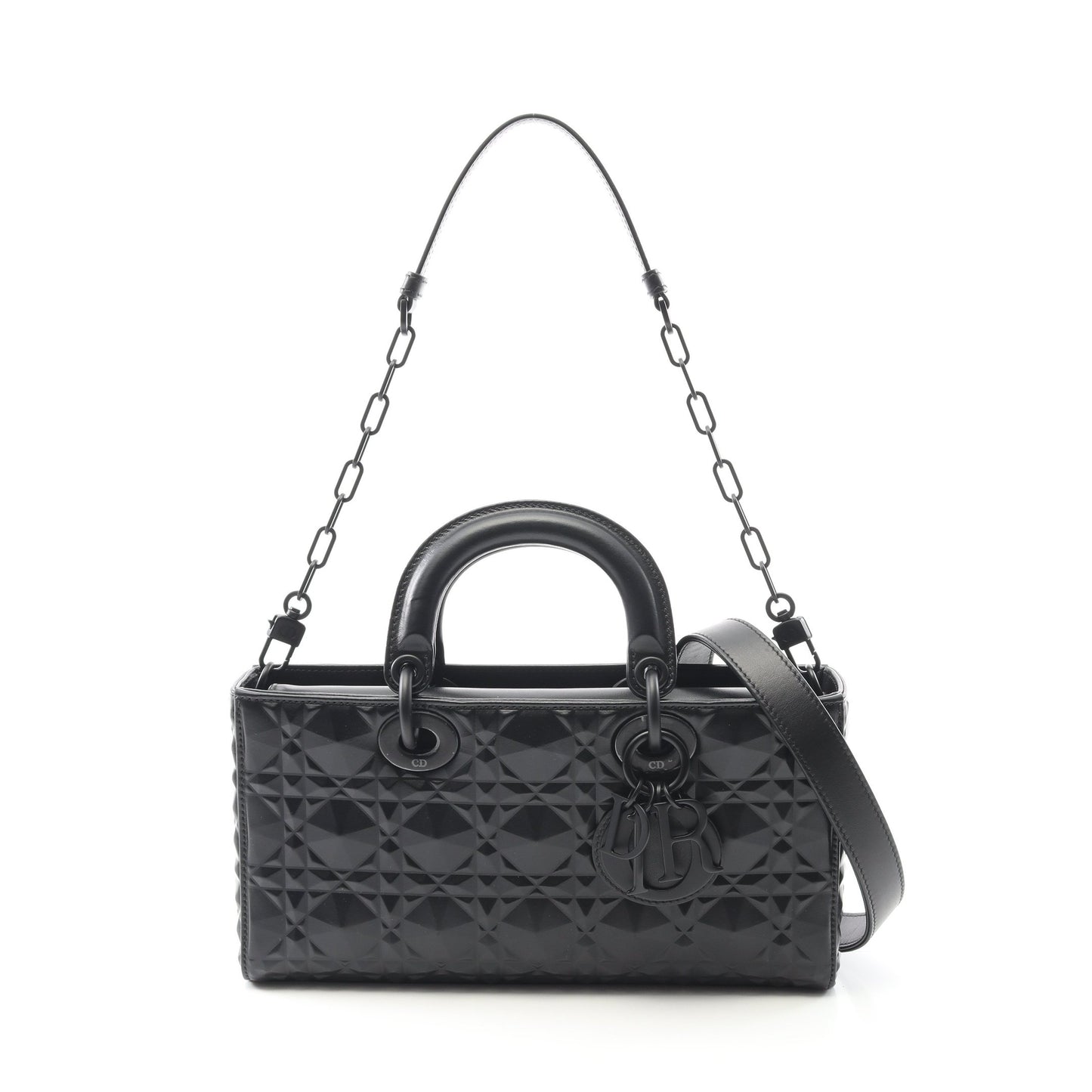 Lady D-Joy ミディアム ハンドバッグ レザー ブラック 3WAY クリスチャンディオール バッグ Christian Dior