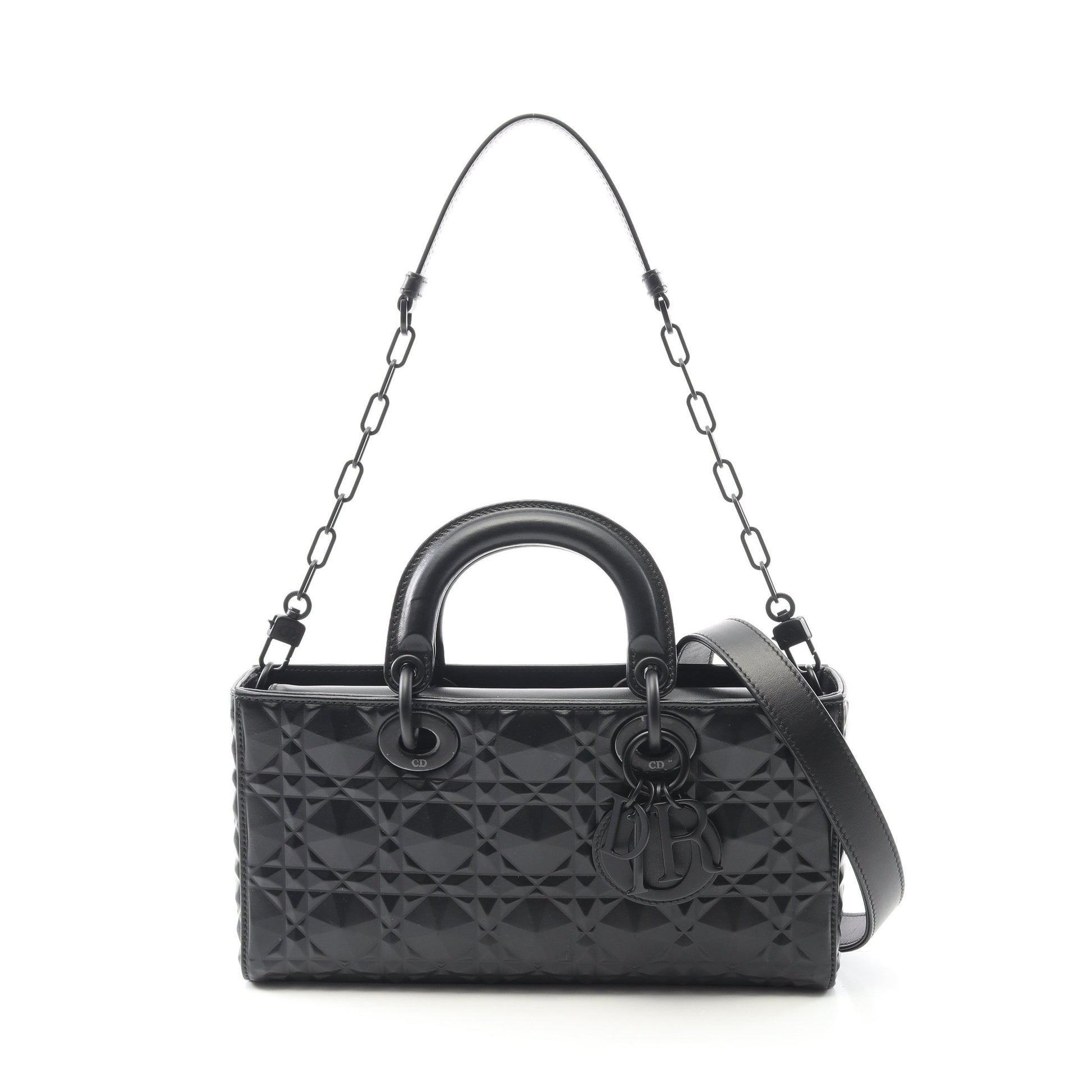Lady D-Joy ミディアム ハンドバッグ レザー ブラック 3WAY クリスチャンディオール バッグ Christian Dior
