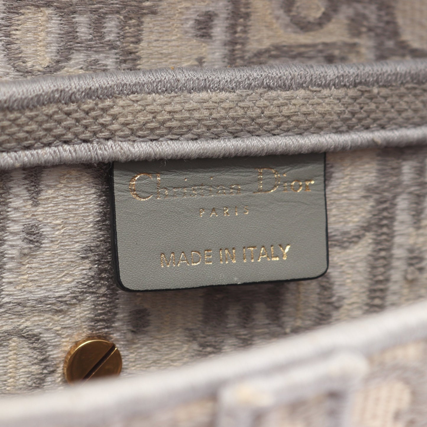 サドルバッグ オブリーク エンブロイダリー ハンドバッグ キャンバス ライトグレー クリスチャンディオール バッグ Christian Dior