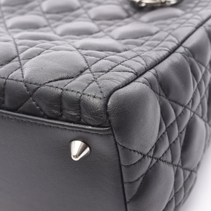 LADY DIOR レディディオール カナージュ ハンドバッグ レザー ブラック 2WAY クリスチャンディオール バッグ Christian Dior