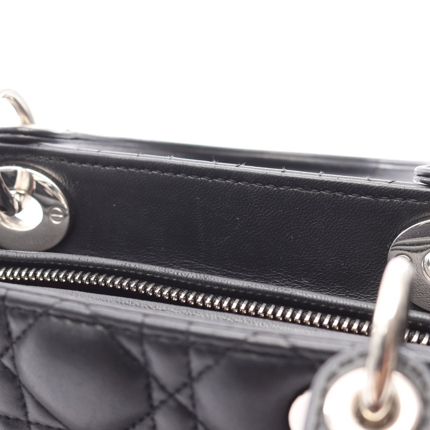LADY DIOR レディディオール カナージュ ハンドバッグ レザー ブラック 2WAY クリスチャンディオール バッグ Christian Dior