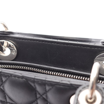 LADY DIOR レディディオール カナージュ ハンドバッグ レザー ブラック 2WAY クリスチャンディオール バッグ Christian Dior