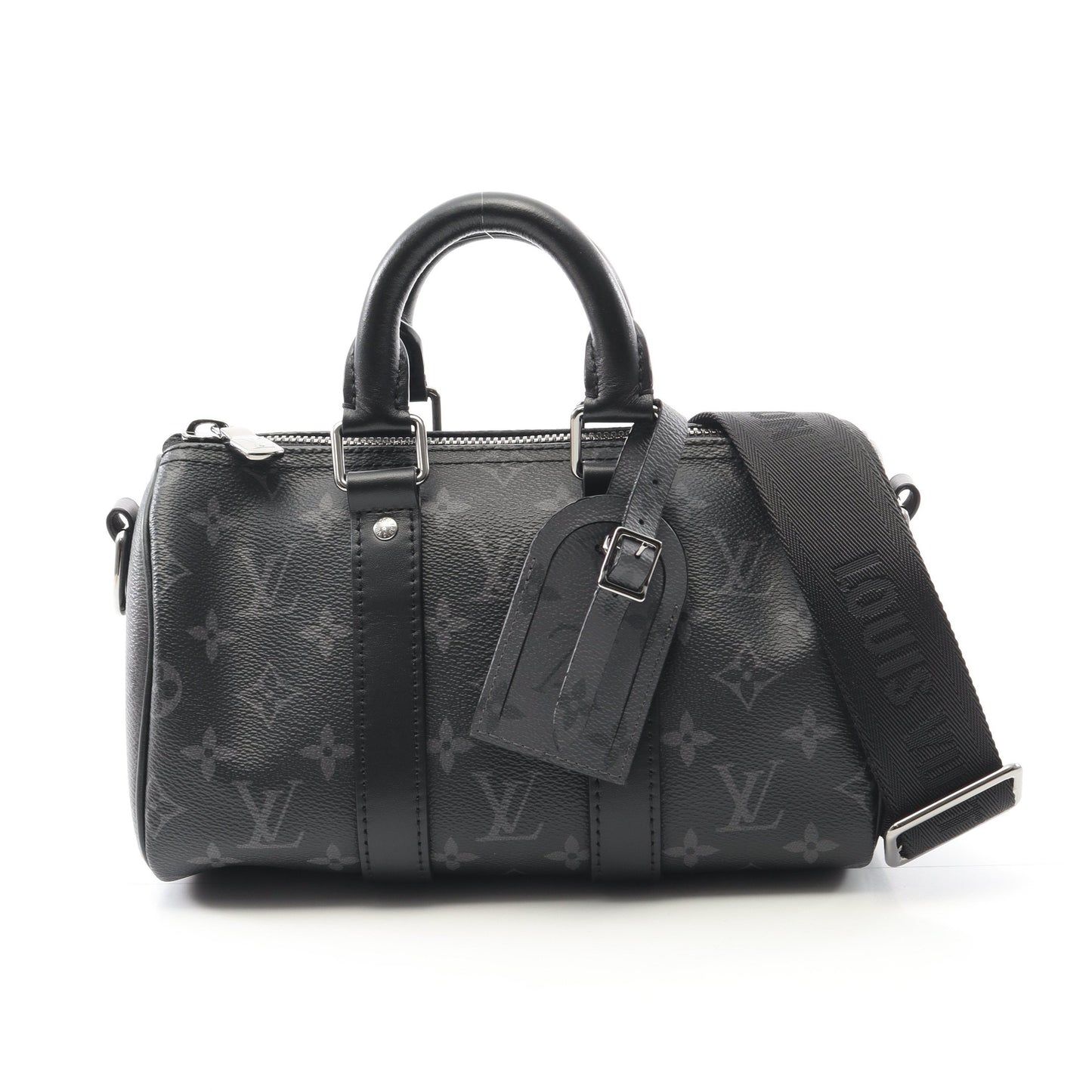 キーポル バンドリエール 25 モノグラムエクリプス ハンドバッグ PVC レザー ブラック グレー 2WAY ルイヴィトン バッグ LOUIS VUITTON