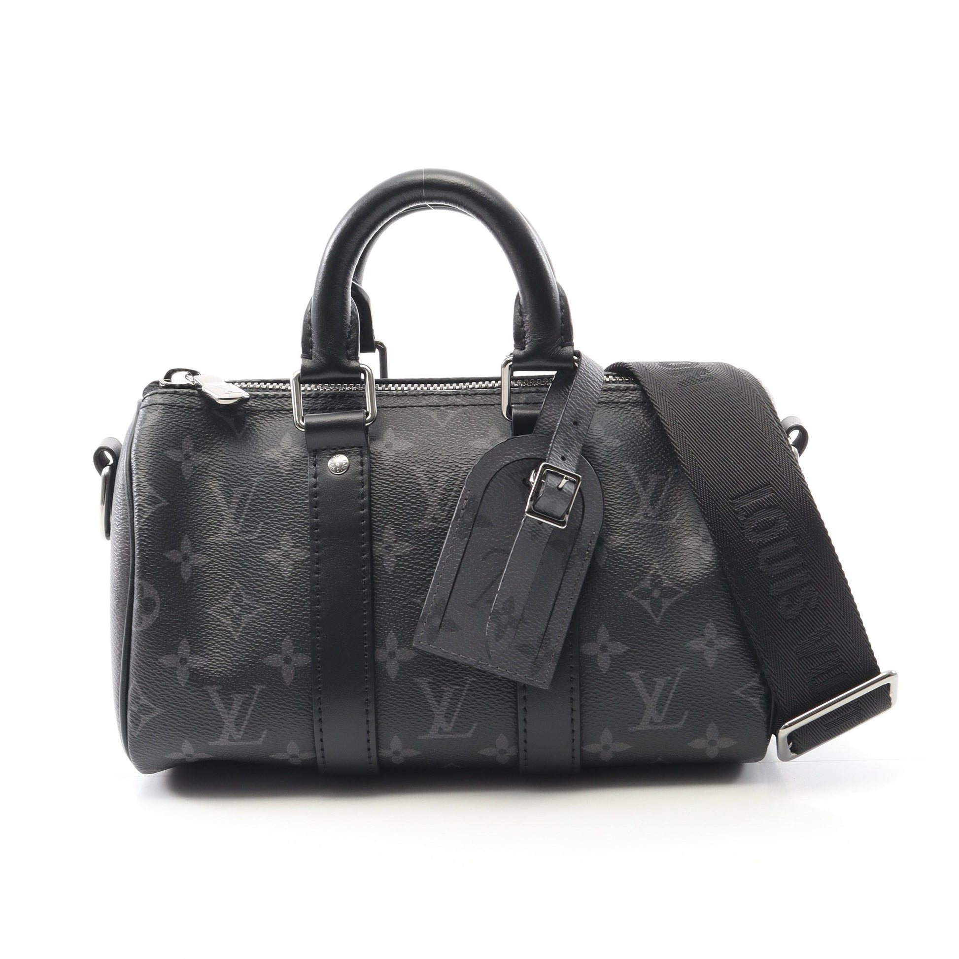 キーポル バンドリエール 25 モノグラムエクリプス ハンドバッグ PVC レザー ブラック グレー 2WAY ルイヴィトン バッグ LOUIS VUITTON