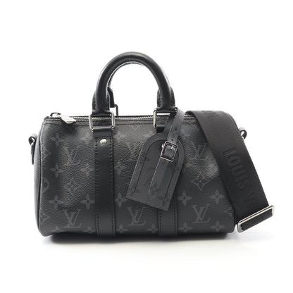 キーポル バンドリエール 25 モノグラムエクリプス ハンドバッグ PVC レザー ブラック グレー 2WAY ルイヴィトン バッグ LOUIS VUITTON