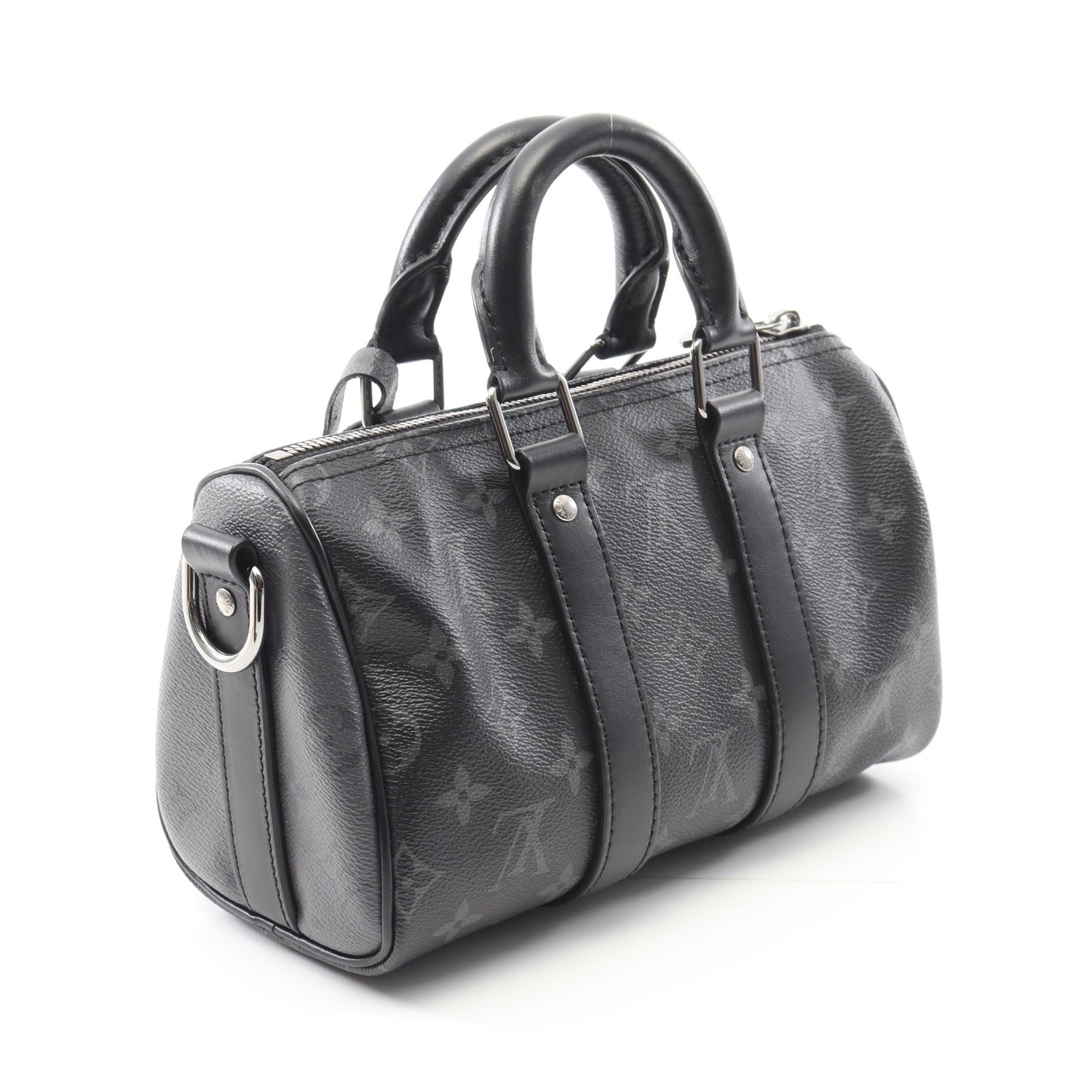 キーポル バンドリエール 25 モノグラムエクリプス ハンドバッグ PVC レザー ブラック グレー 2WAY ルイヴィトン バッグ LOUIS VUITTON