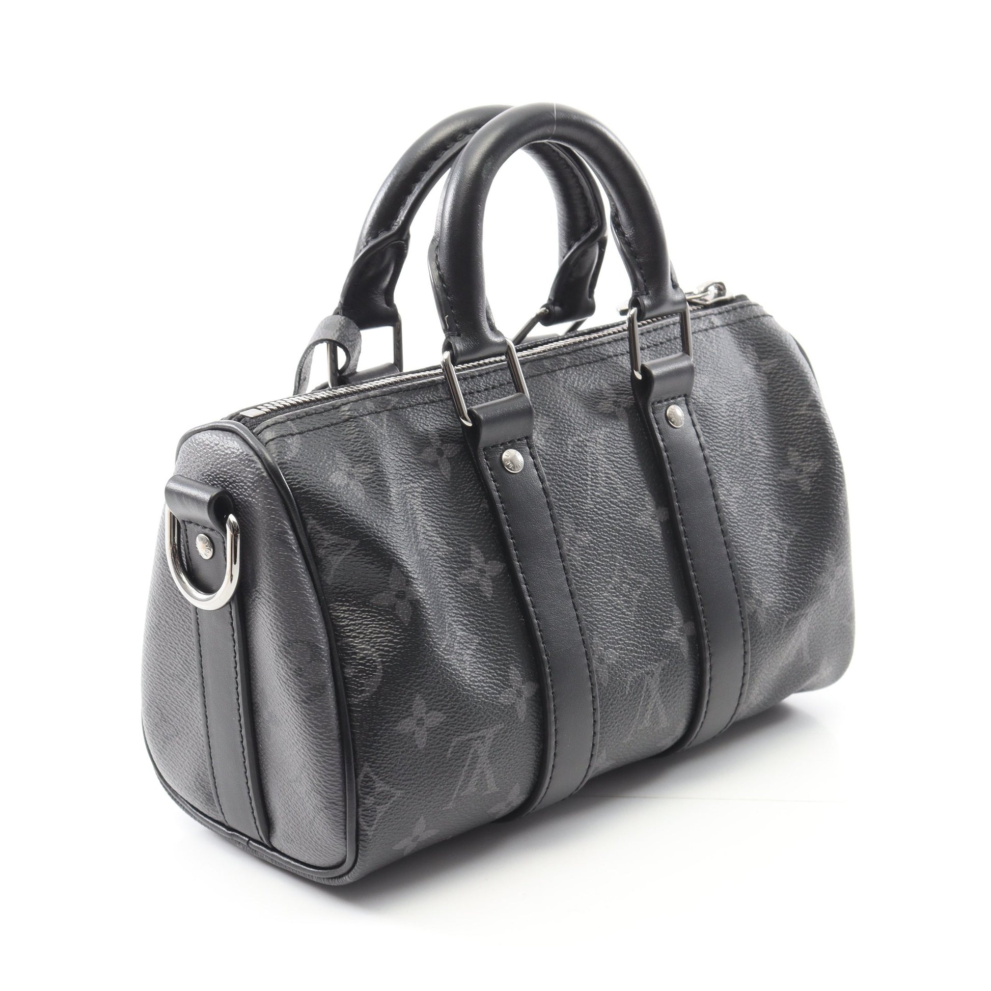 キーポル バンドリエール 25 モノグラムエクリプス ハンドバッグ PVC レザー ブラック グレー 2WAY ルイヴィトン バッグ LOUIS VUITTON
