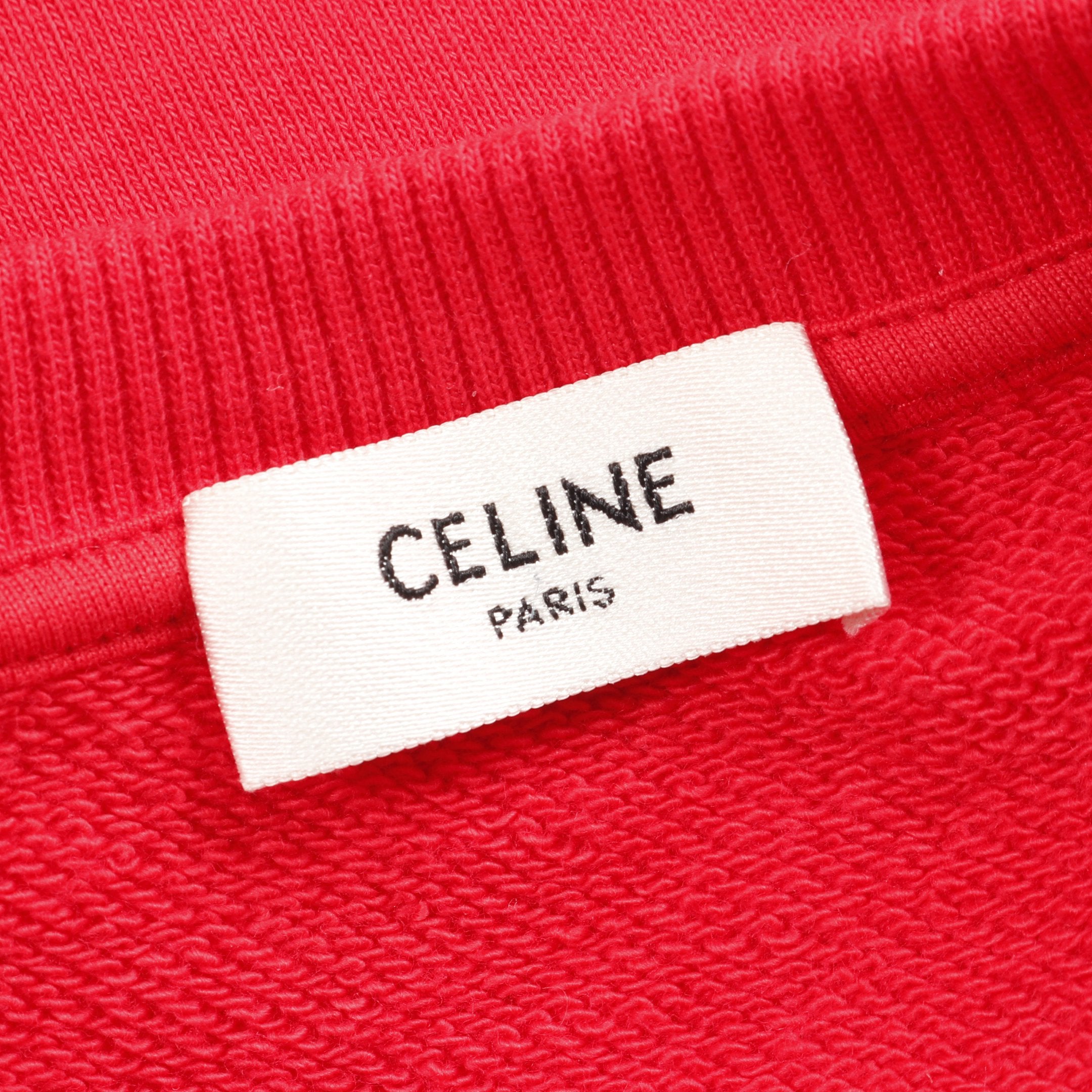 セリーヌ　celine トップス クロップド Tシャツ クルーネック 半袖 ロゴ コットン レッド