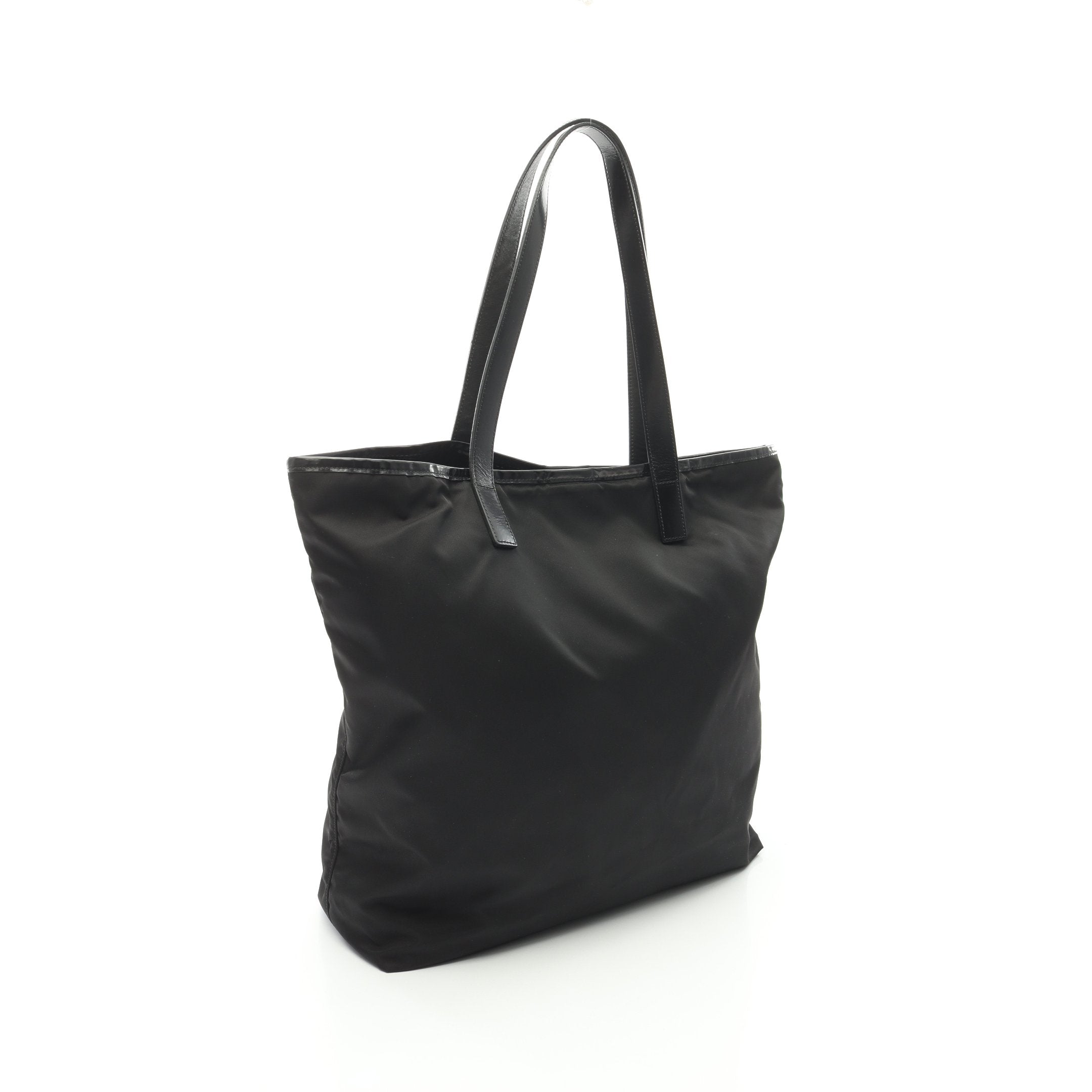 プラダ トートバッグ 三角プレート ナイロン 黒 レザー ギャランティ