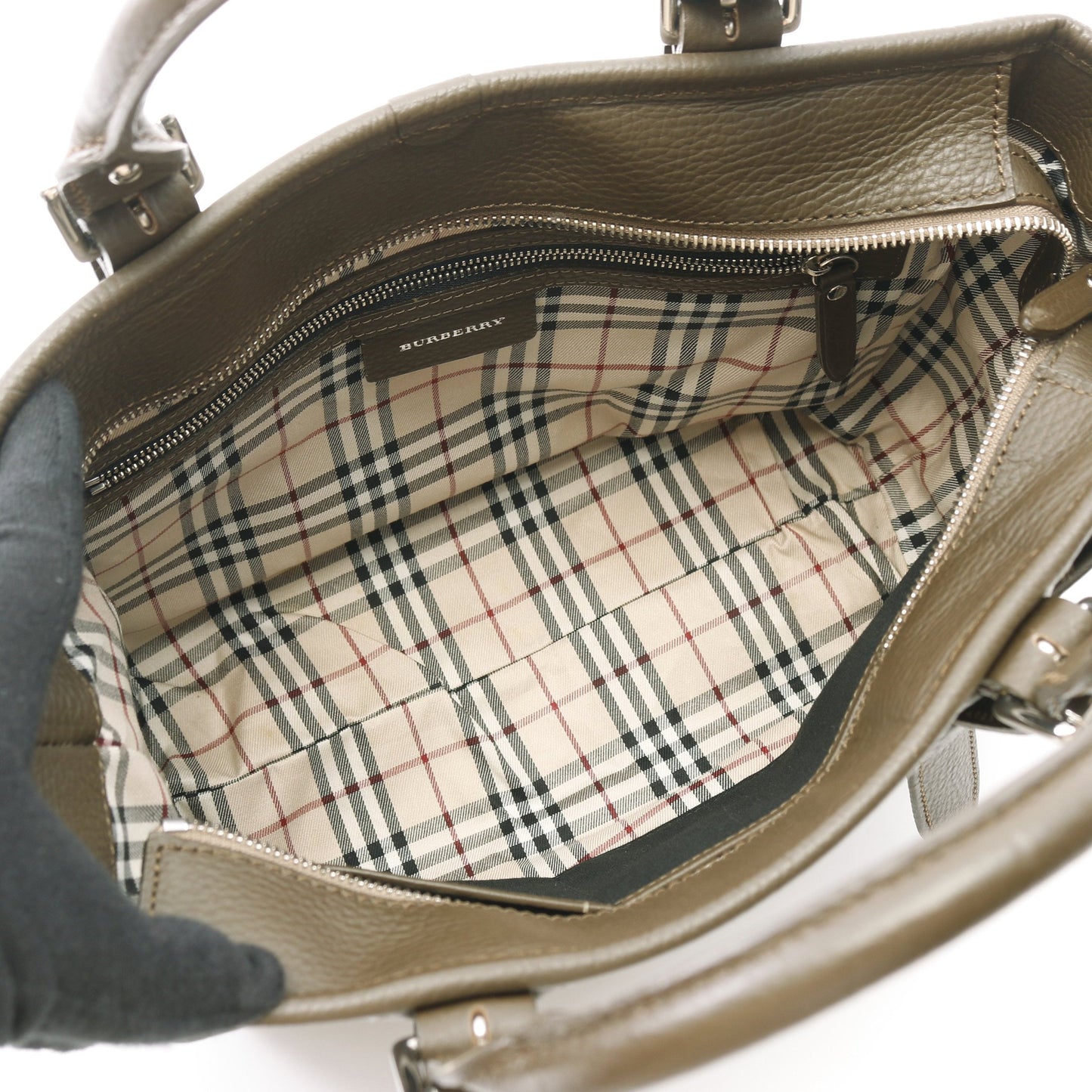 ハンドバッグ レザー ダークブラウン バーバリー バッグ BURBERRY