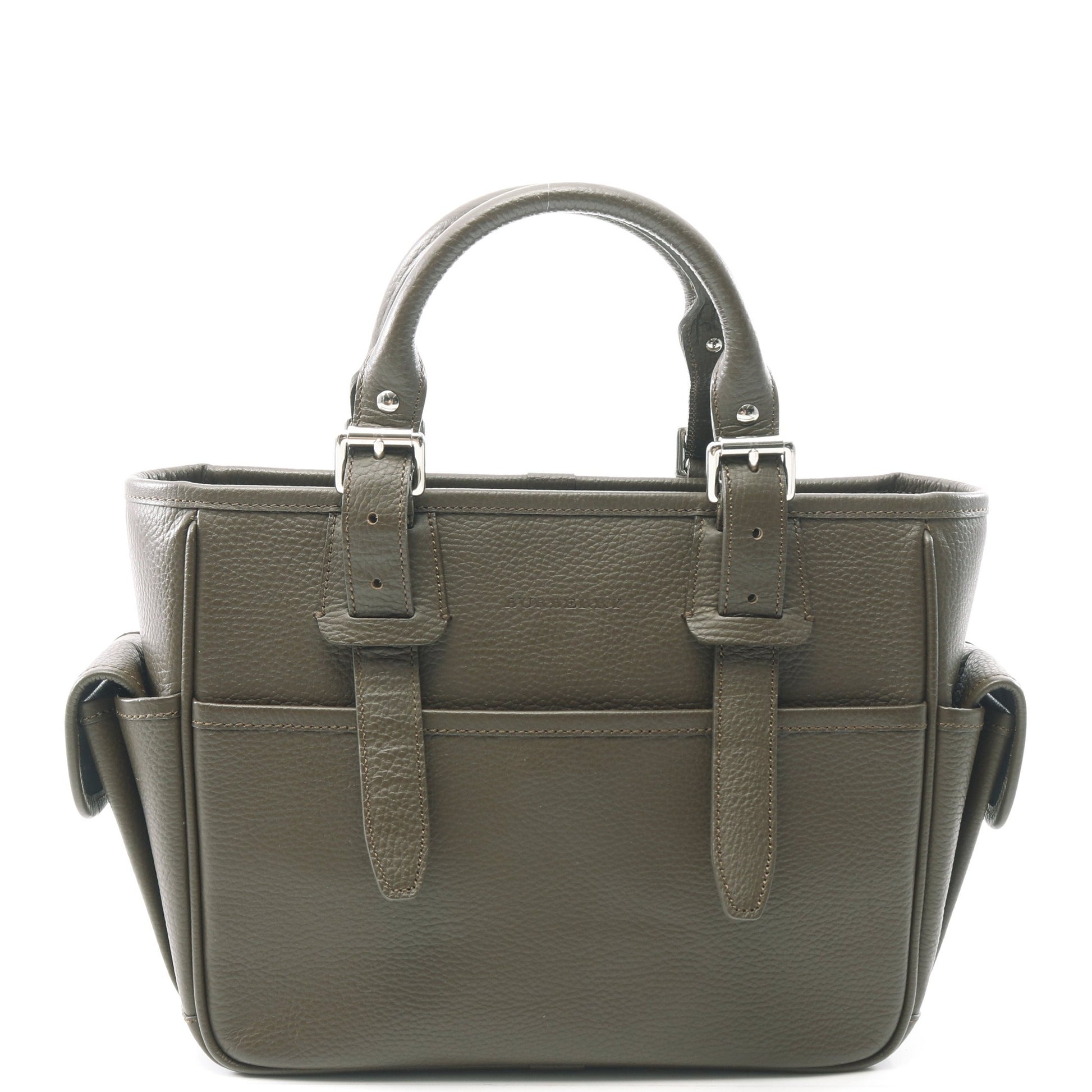 ハンドバッグ レザー ダークブラウン バーバリー バッグ BURBERRY