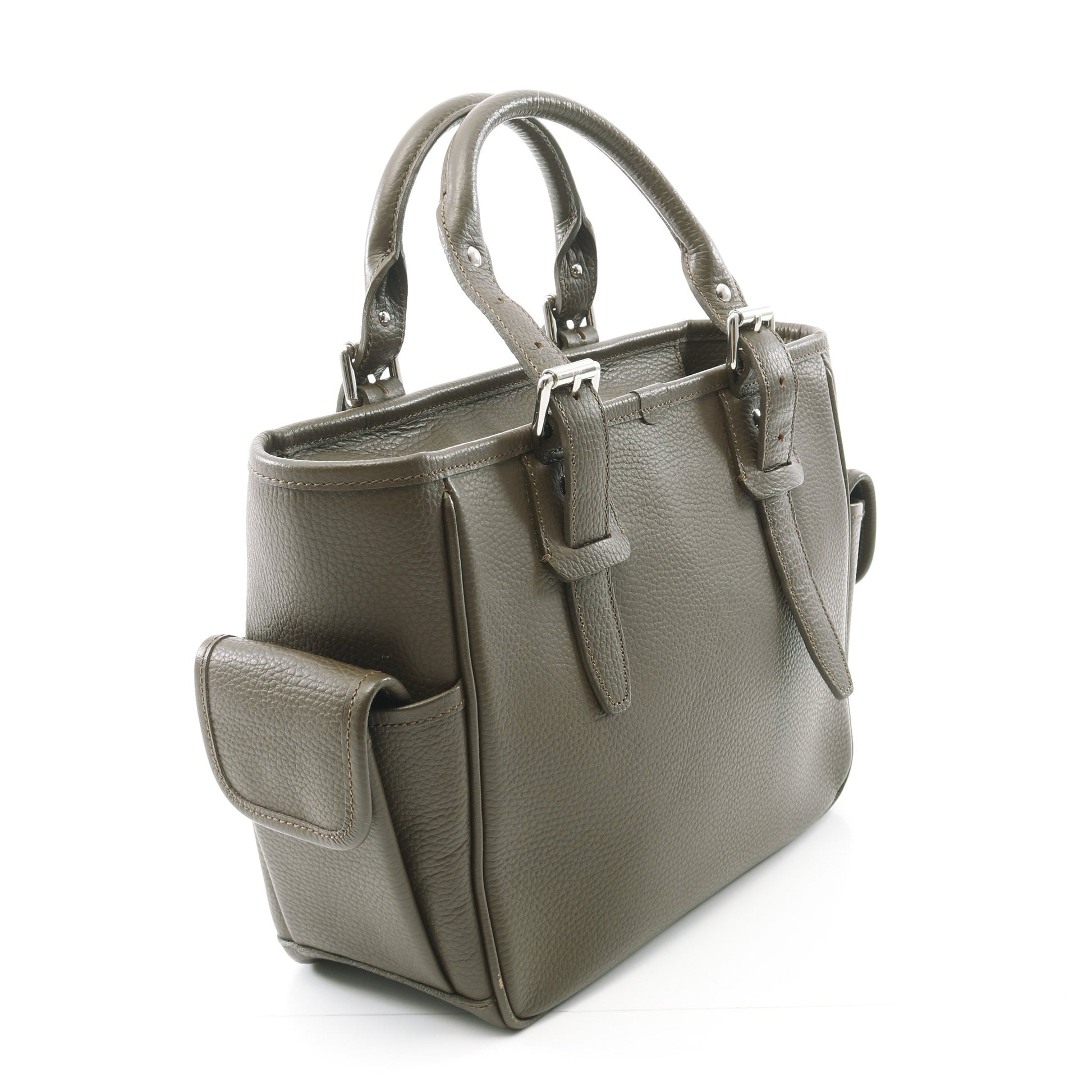 ハンドバッグ レザー ダークブラウン バーバリー バッグ BURBERRY