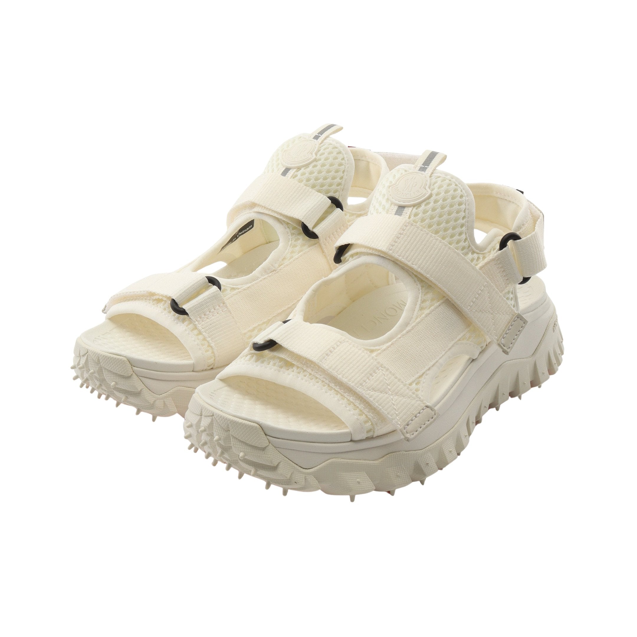 MONCLER クロスストラップサンダル ホワイト TRAILGRIP VELA サンダル キャンバス メッシュ ホワイト モンクレール