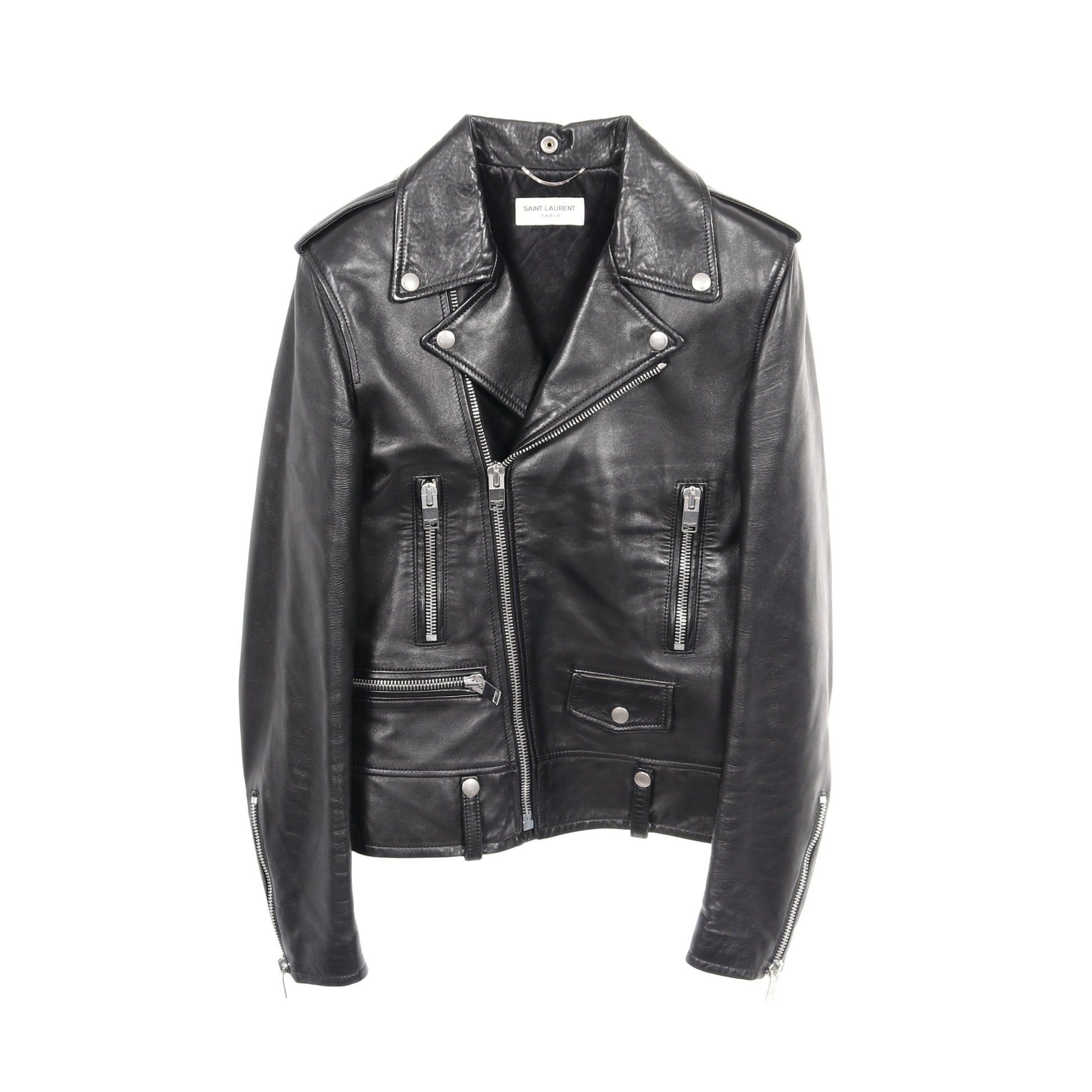 クラシック モーターサイクル ライダースジャケット レザージャケット レザー ブラック サンローランパリ アウター SAINT LAURENT PARIS
