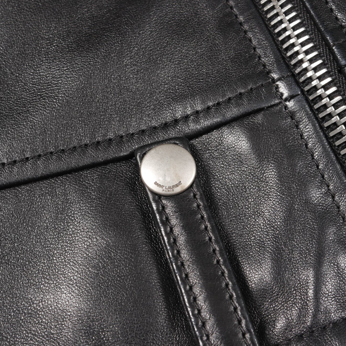 クラシック モーターサイクル ライダースジャケット レザージャケット レザー ブラック サンローランパリ アウター SAINT LAURENT PARIS