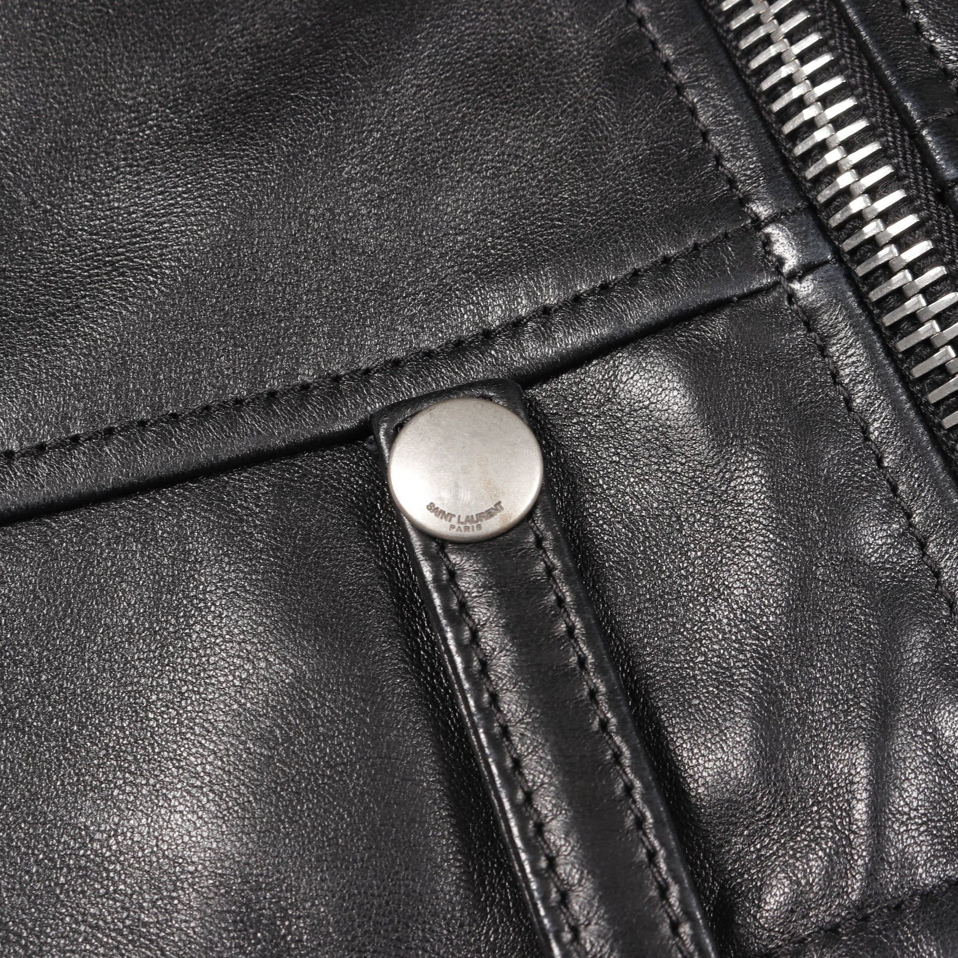 クラシック モーターサイクル ライダースジャケット レザージャケット レザー ブラック サンローランパリ アウター SAINT LAURENT PARIS
