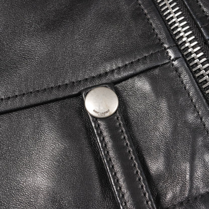 クラシック モーターサイクル ライダースジャケット レザージャケット レザー ブラック サンローランパリ アウター SAINT LAURENT PARIS