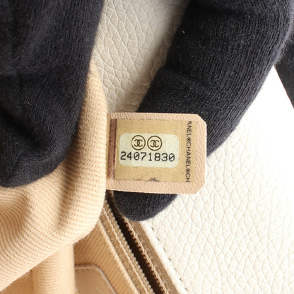 チェーンショルダーバッグ キャビアスキン オフホワイト シルバー金具 シャネル バッグ CHANEL