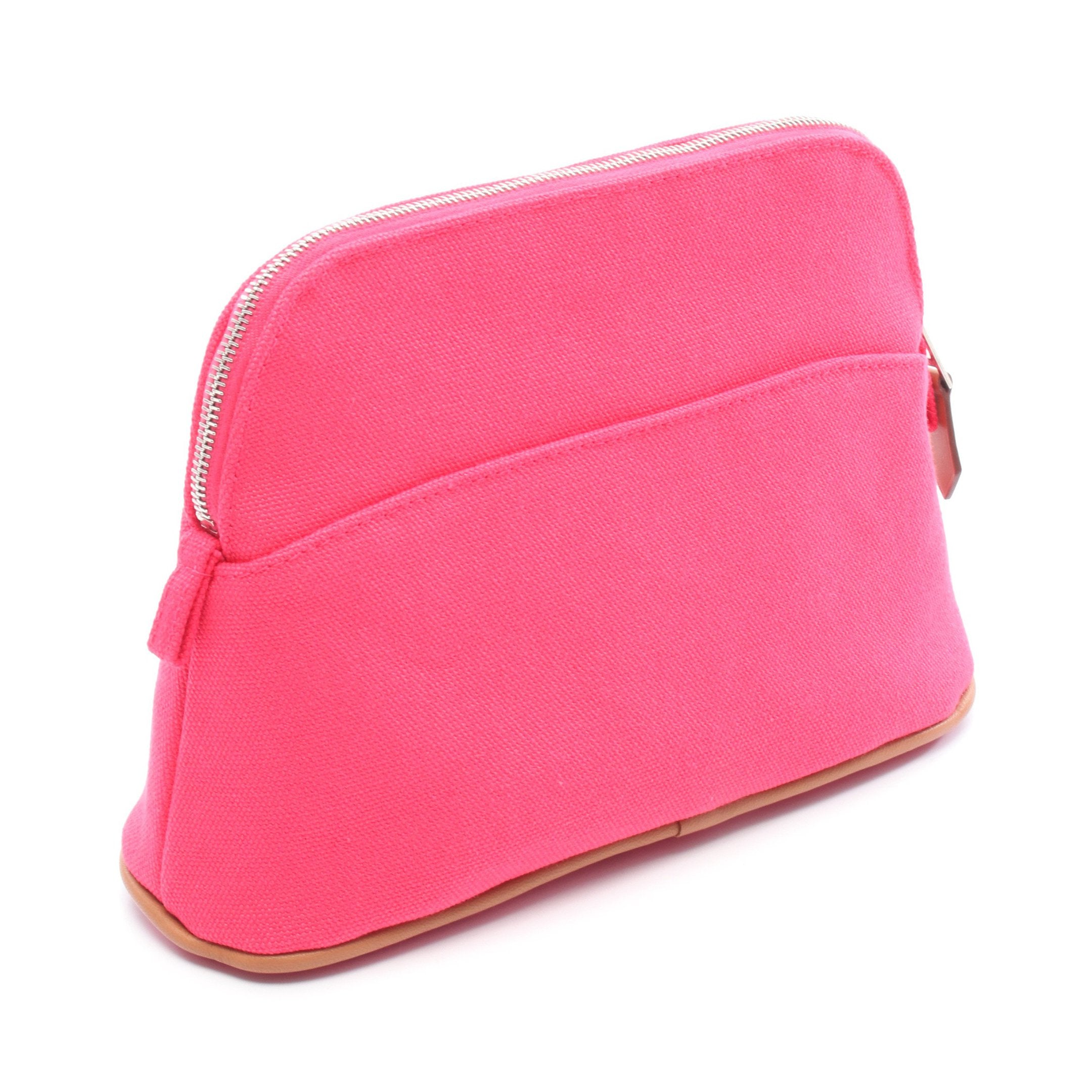 エルメス HERMES ボリードポーチ20 キャンバス×レザー イエロー×ブラウン ポーチ ボリードポーチ20 ハイビスカス コスメポーチ キャンバス レザー