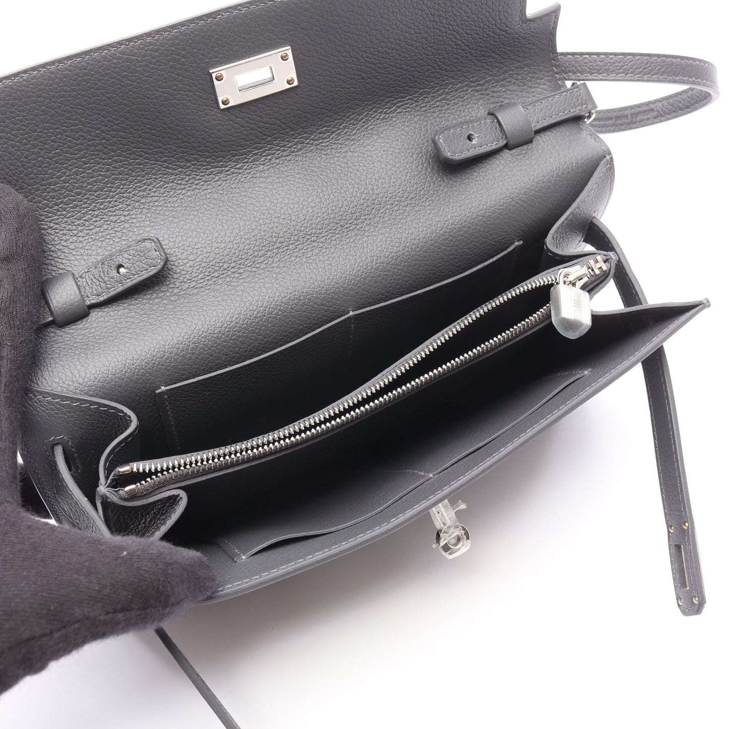 ケリートゥーゴー アルドワーズ ショルダーウォレット エバーカラー ダークグレー シルバー金具 K刻印 エルメス バッグ HERMES