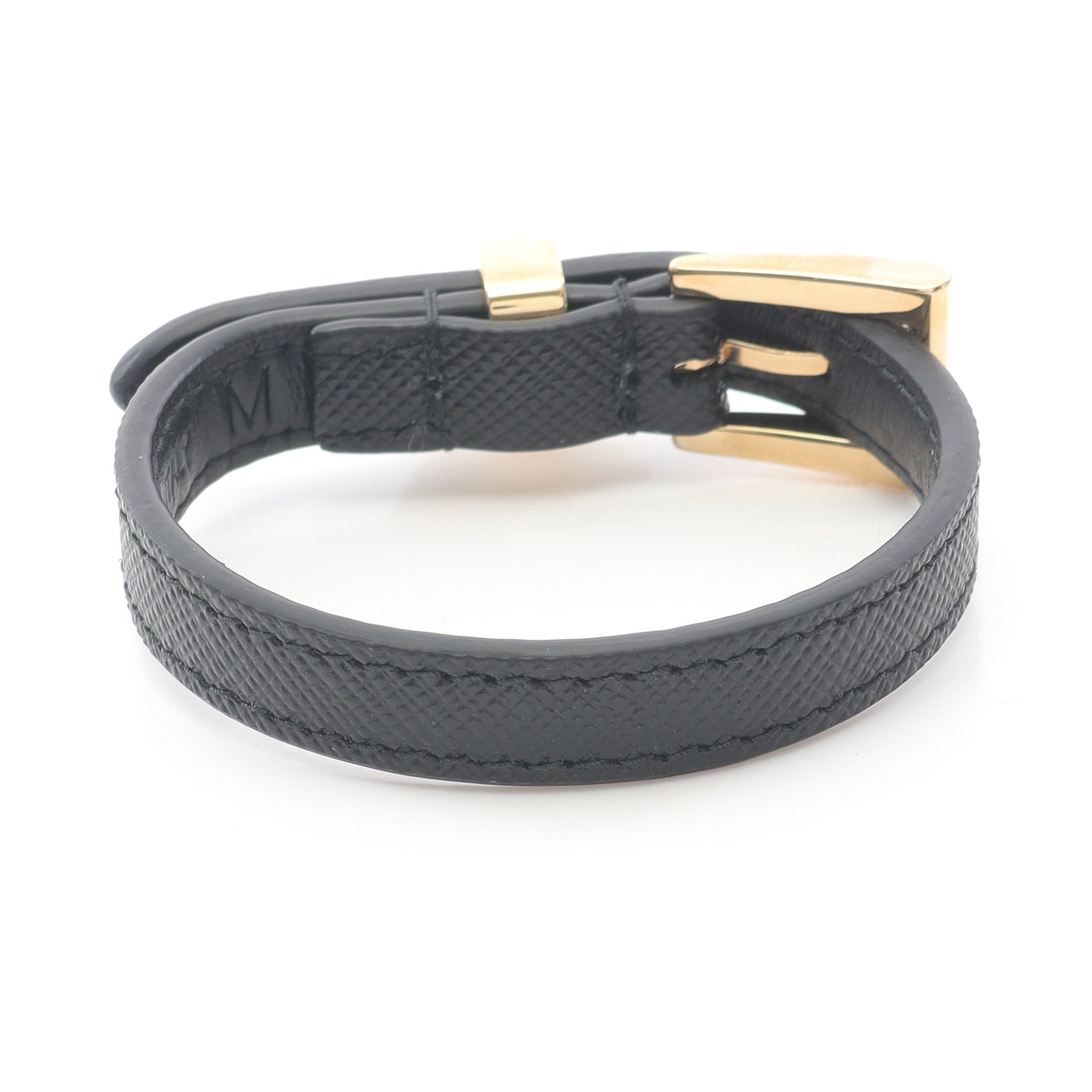 トライアングルロゴ ブレスレット GP サフィアーノレザー ゴールド