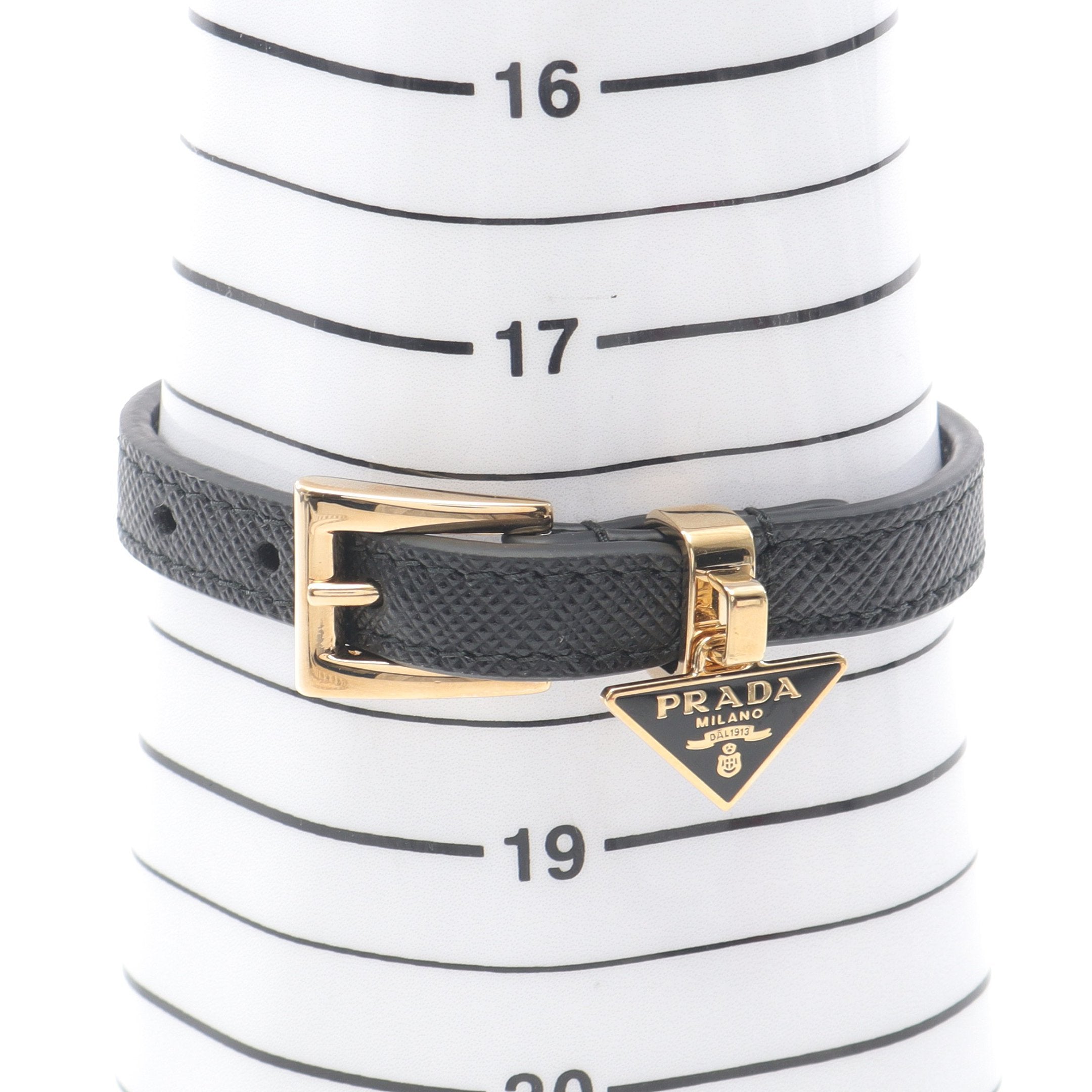 トライアングルロゴ ブレスレット GP サフィアーノレザー ゴールド