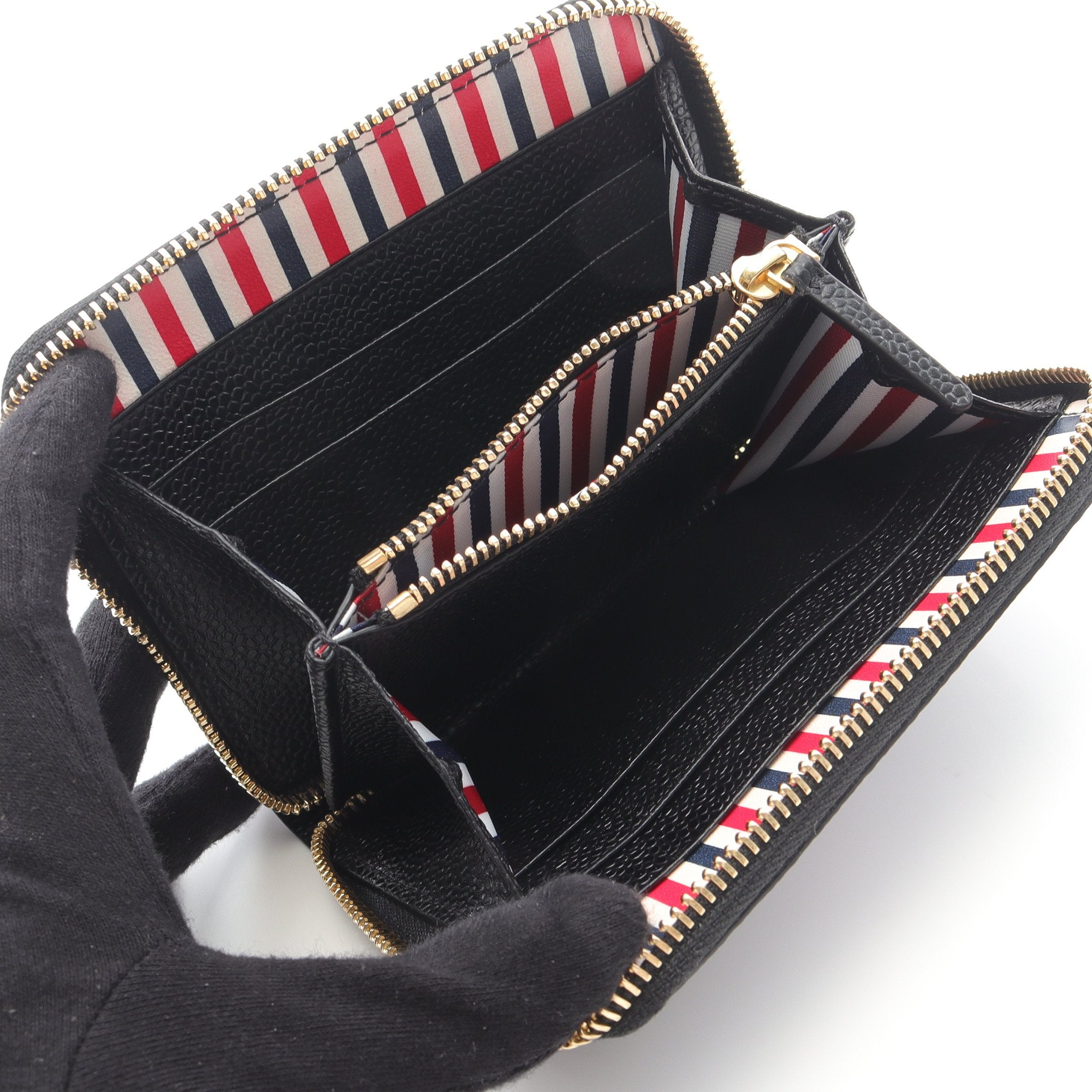 ラウンドファスナー財布 レザー ブラック トムブラウン – RECLO