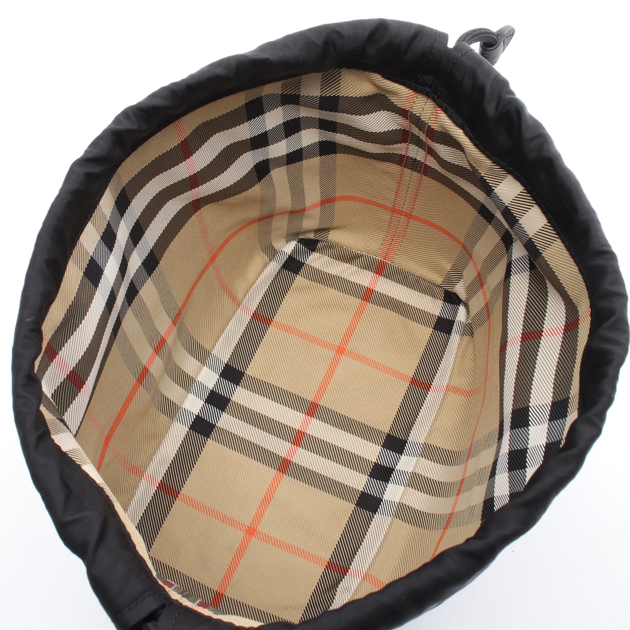 ハンドバッグ チェック ナイロン レザー ブラック ベージュ