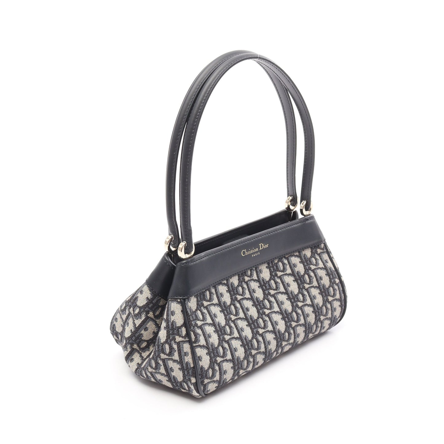 オブリーク キー Key ハンドバッグ キャンバス レザー ネイビー ベージュ クリスチャンディオール バッグ Christian Dior
