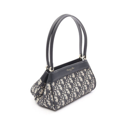 オブリーク キー Key ハンドバッグ キャンバス レザー ネイビー ベージュ クリスチャンディオール バッグ Christian Dior