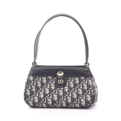 オブリーク キー Key ハンドバッグ キャンバス レザー ネイビー ベージュ クリスチャンディオール バッグ Christian Dior