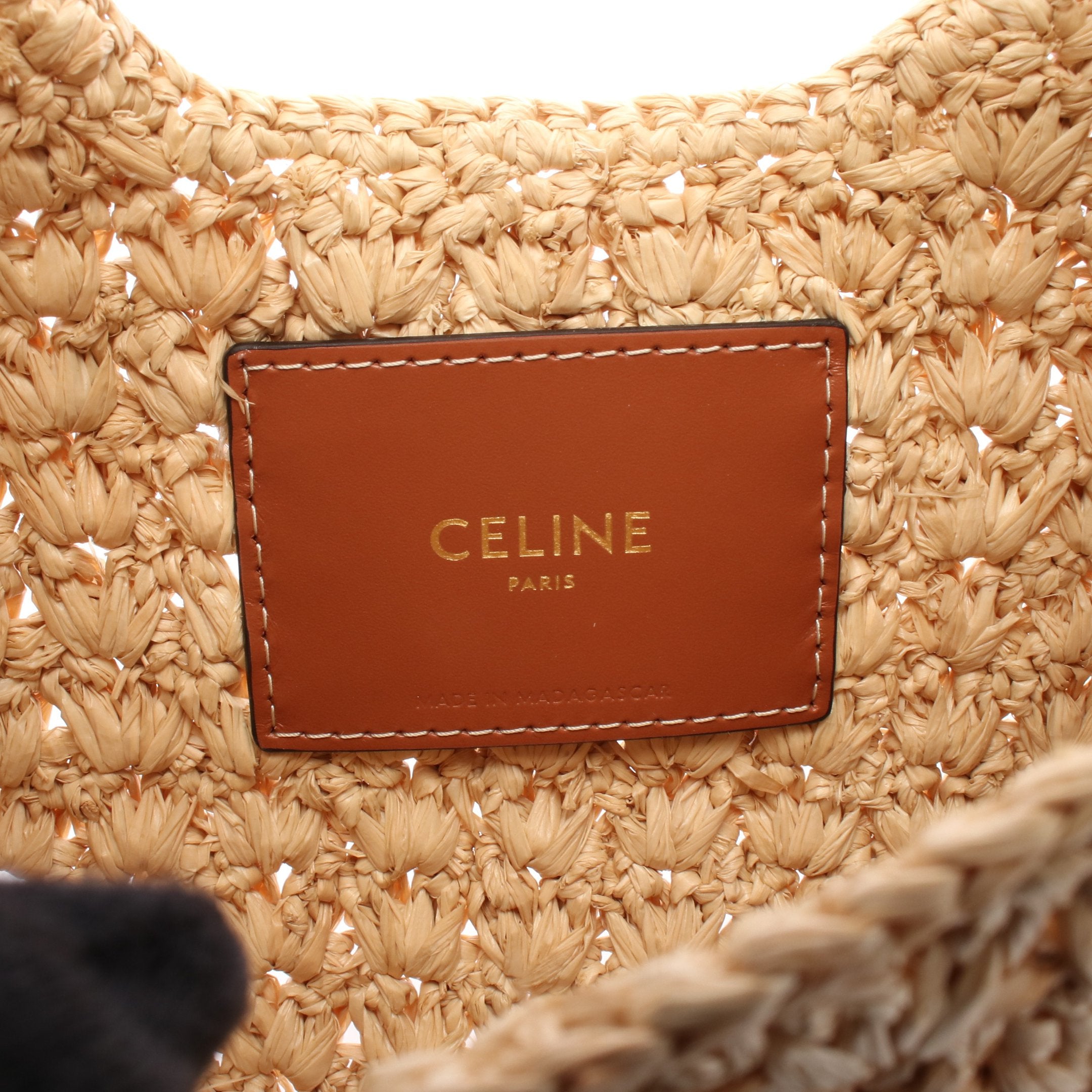 未使用 セリーヌ トリオンフ ミディアム クラシック トートバッグ ラフィア CELINE（セリーヌ） かごバッグ Medium Triomphe ミディアム