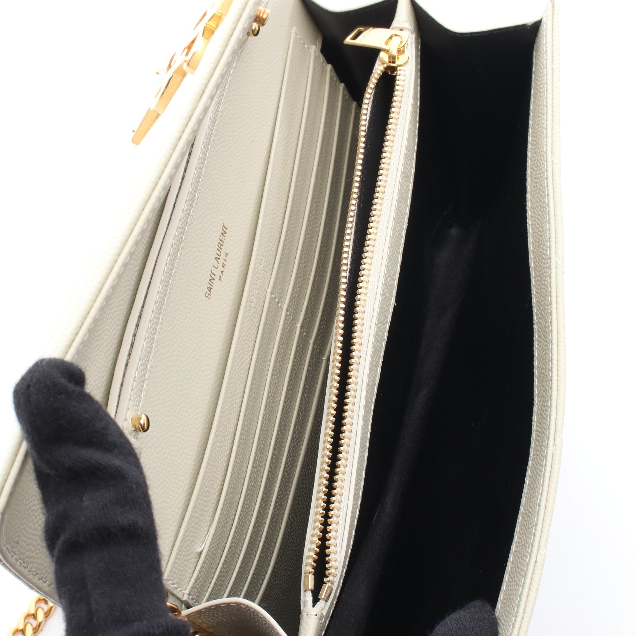 サンローランパリ カサンドラ クラシック チェーンウォレット レザー