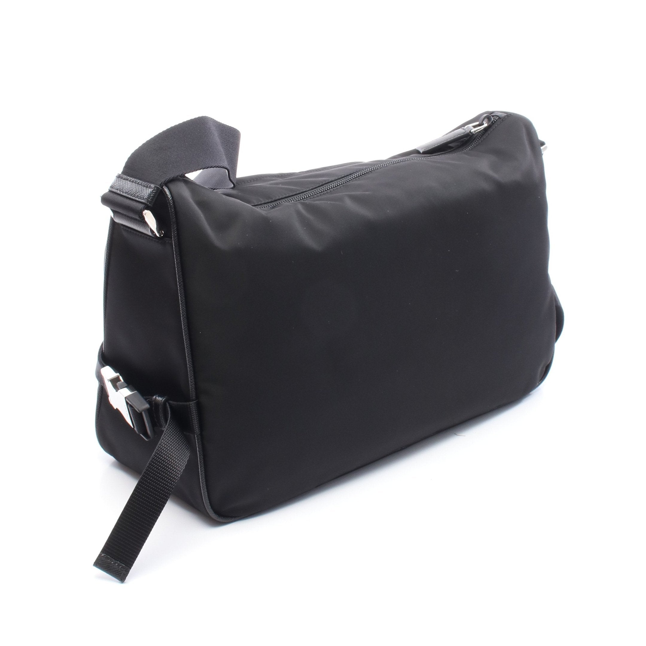 Re-Nylon ラージ ショルダーバッグ ナイロン サフィアーノレザー