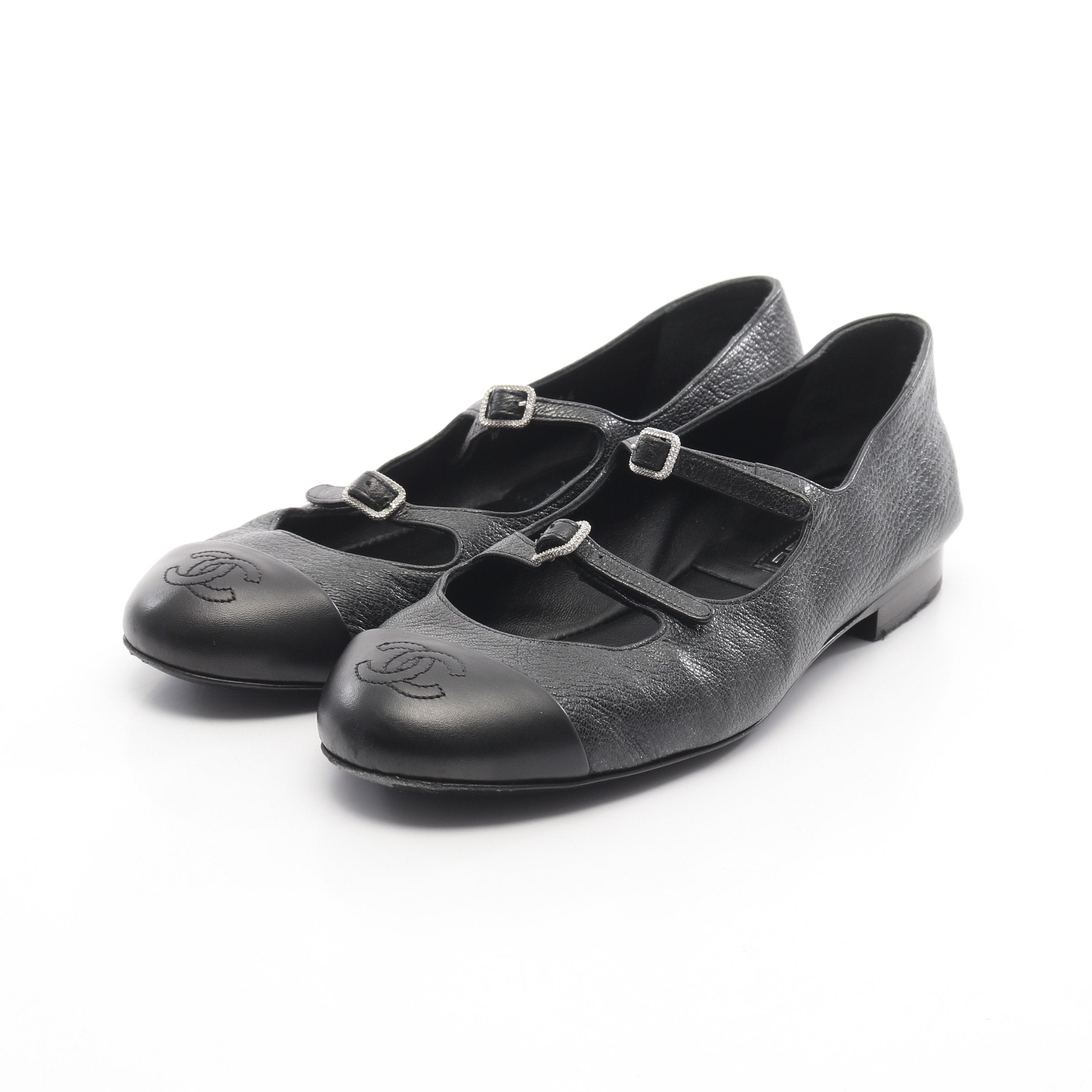 CHANEL ブラックフラットシューズ CHANEL ブラック フラットシューズ