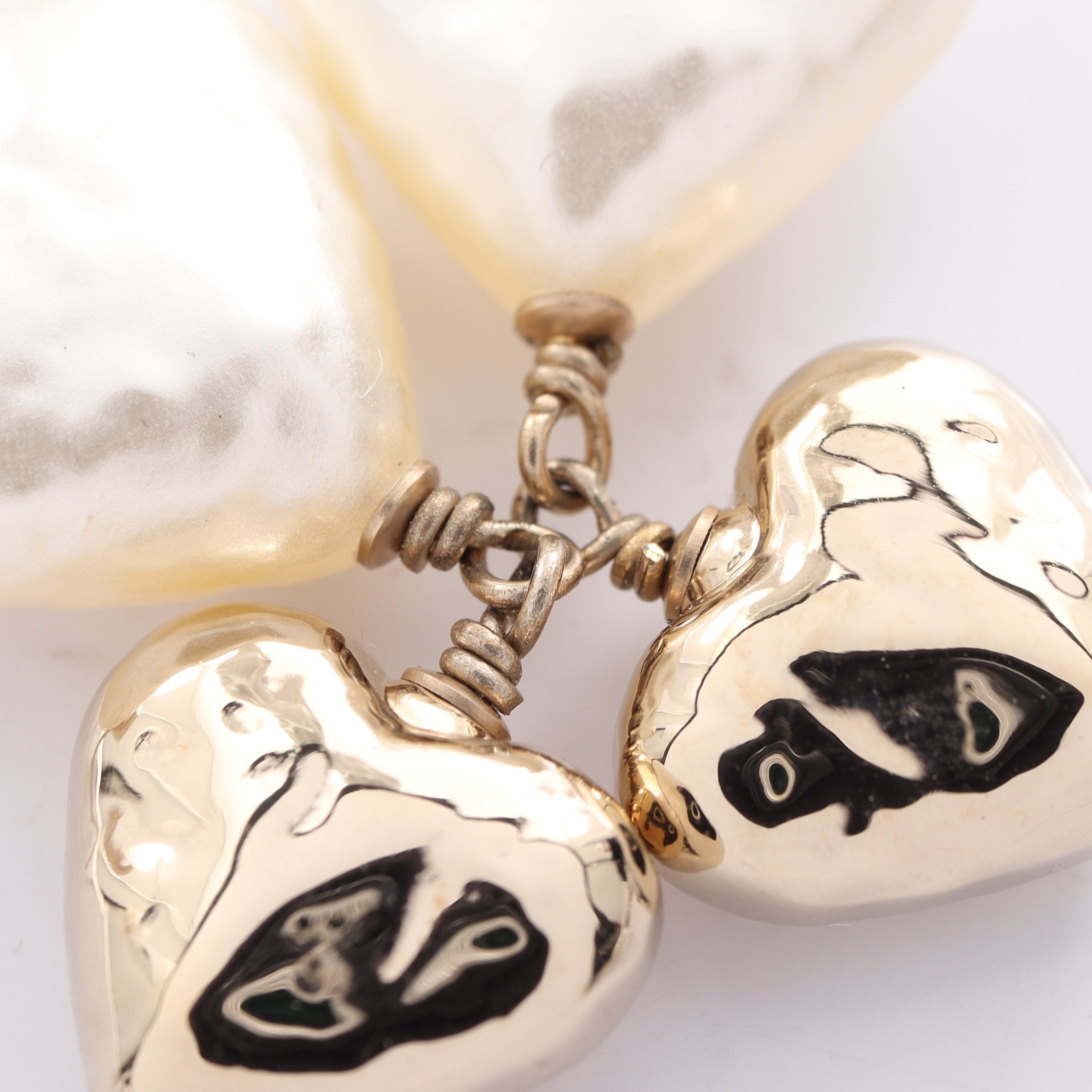 シャネル CHANEL ハート　ココマーク　ピアス ホワイト シャネル CHANEL B23B ハート ココマーク ピアス パール ビジュー 白