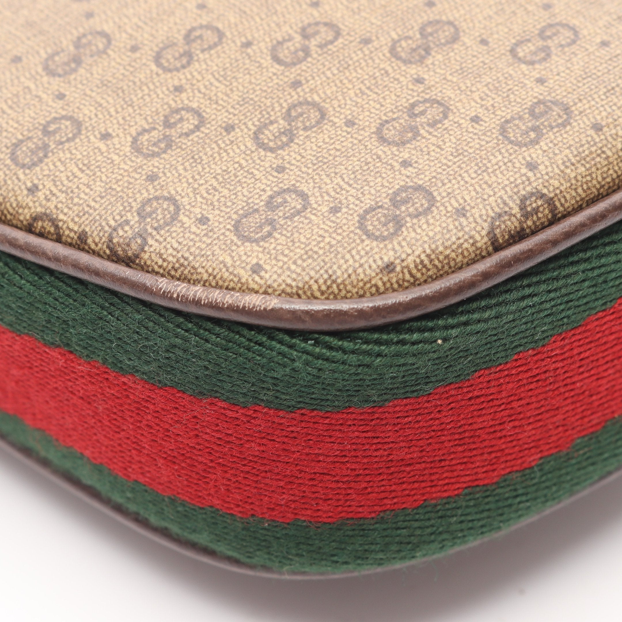 【GUCCI】アタッシュケース　シェリーライン　マイクロGG PVC ベージュ GUCCI GG Supreme Web Sherry Line Bag PVC Beige Gold 68 02 004 Auth