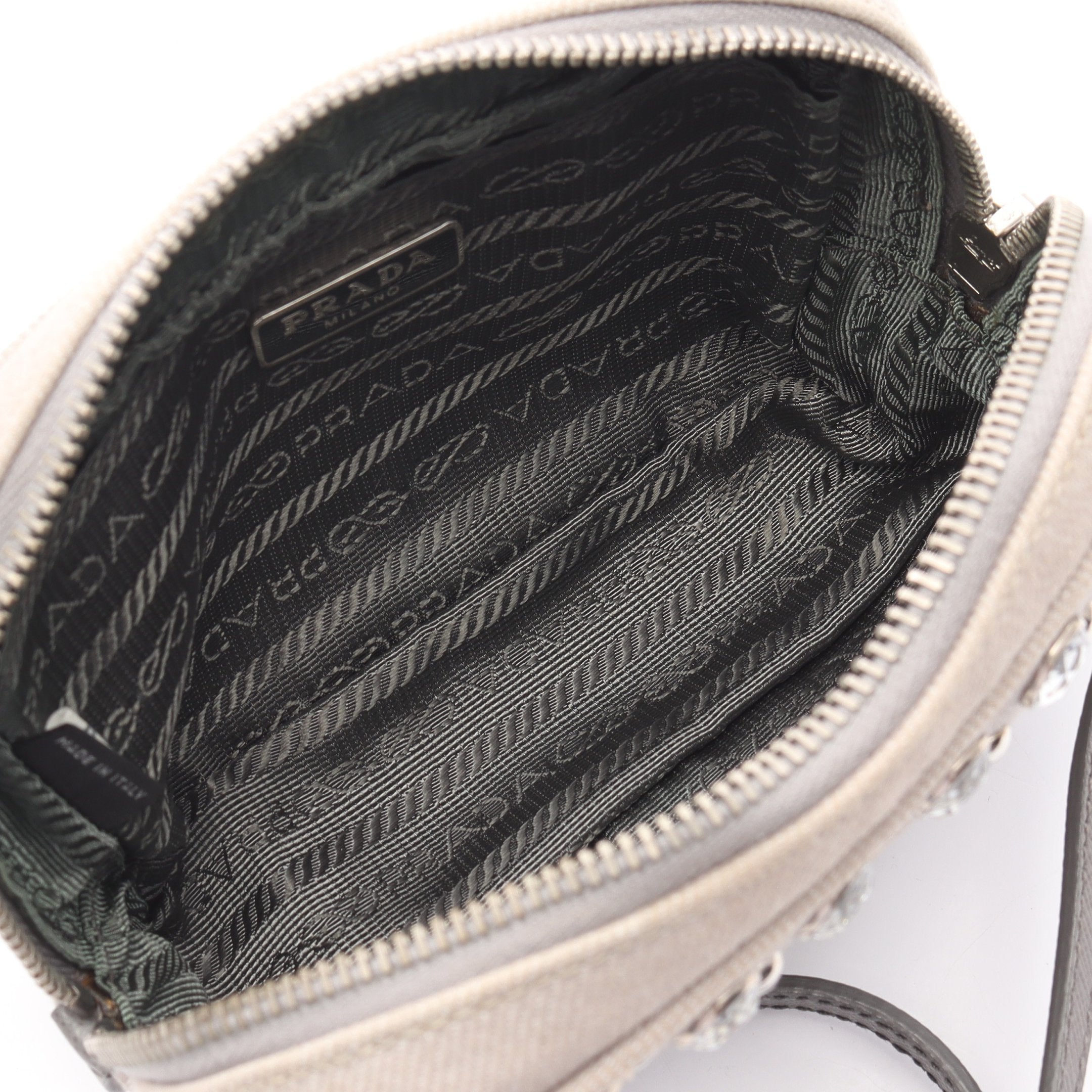 ショルダーバッグ キャンバス サフィアーノレザー グレー