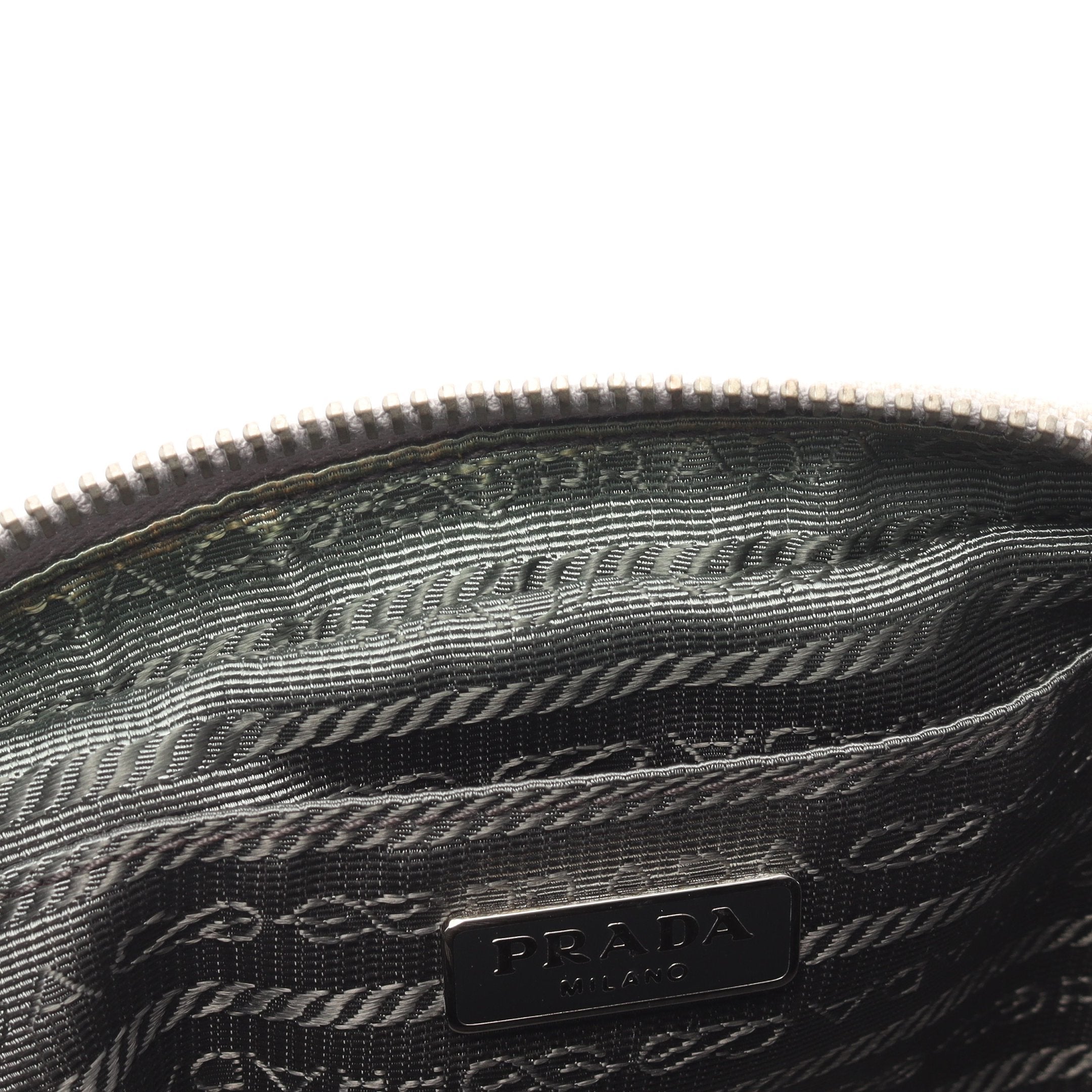 PRADA ショルダーバッグ グレー キャンバス ショルダーバッグ キャンバス サフィアーノレザー グレー