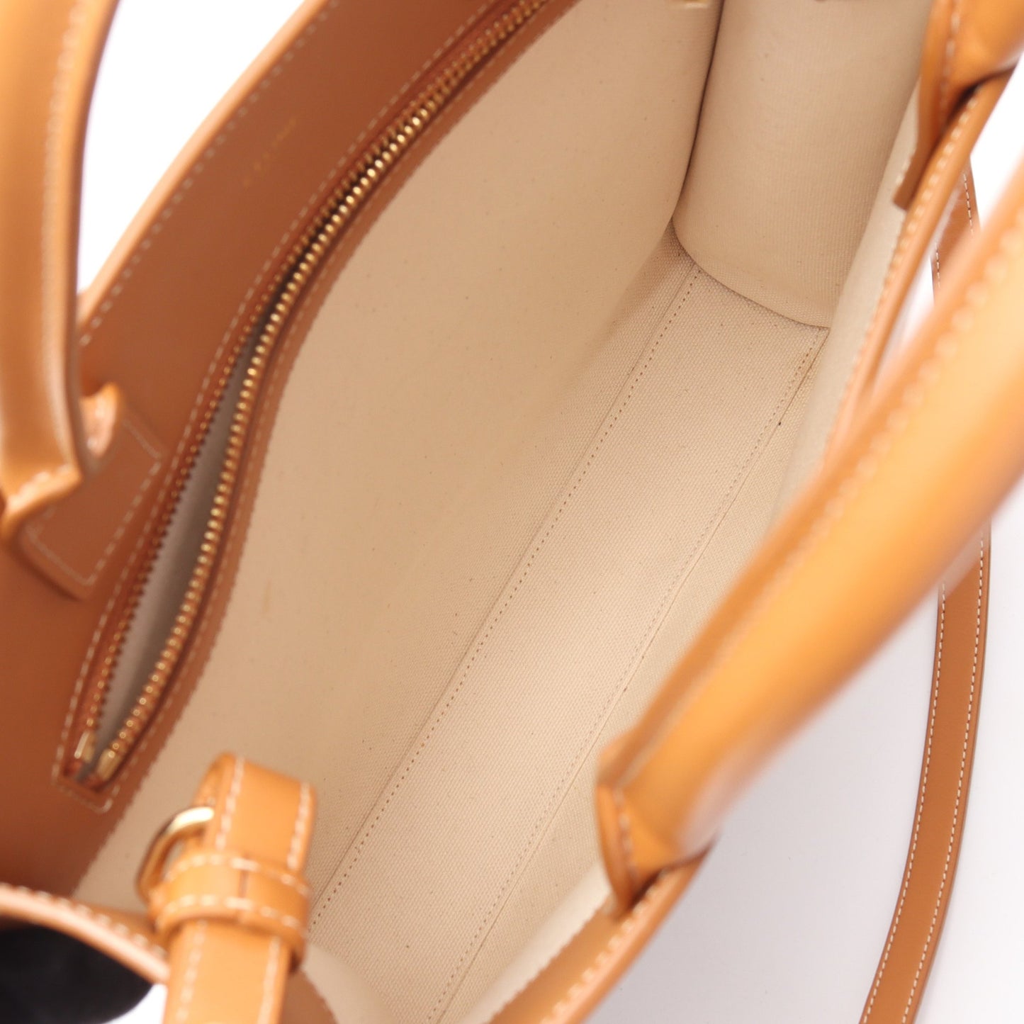 スモール バーティカル カバ ハンドバッグ トートバッグ キャンバス レザー オフホワイト ライトブラウン 2WAY セリーヌ バッグ CELINE
