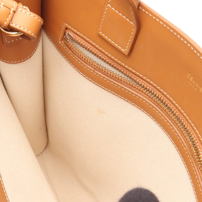 スモール バーティカル カバ ハンドバッグ トートバッグ キャンバス レザー オフホワイト ライトブラウン 2WAY セリーヌ バッグ CELINE