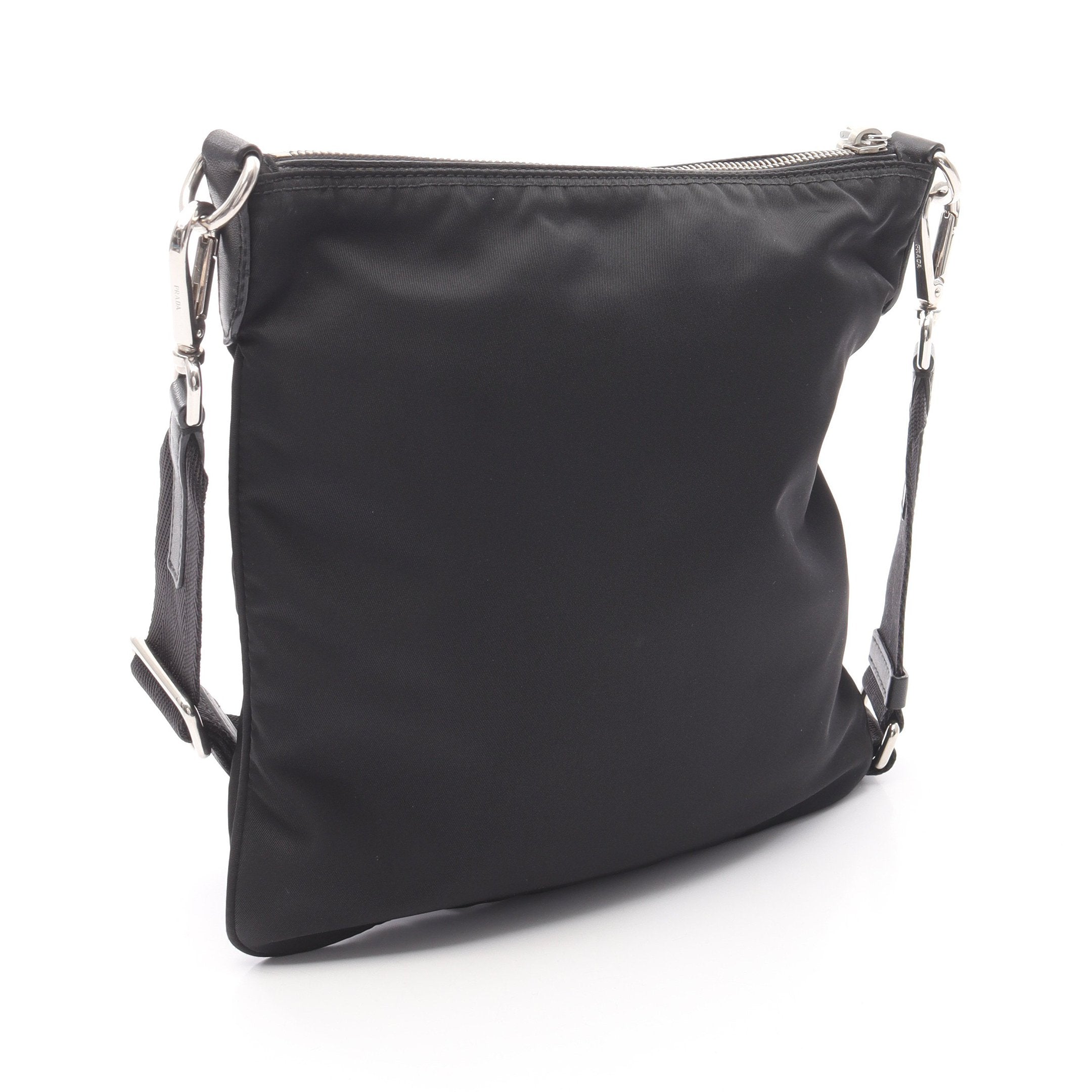 美品 プラダ PRADA メッセンジャーバッグ 三角ロゴ ナイロン 黒 メンズ