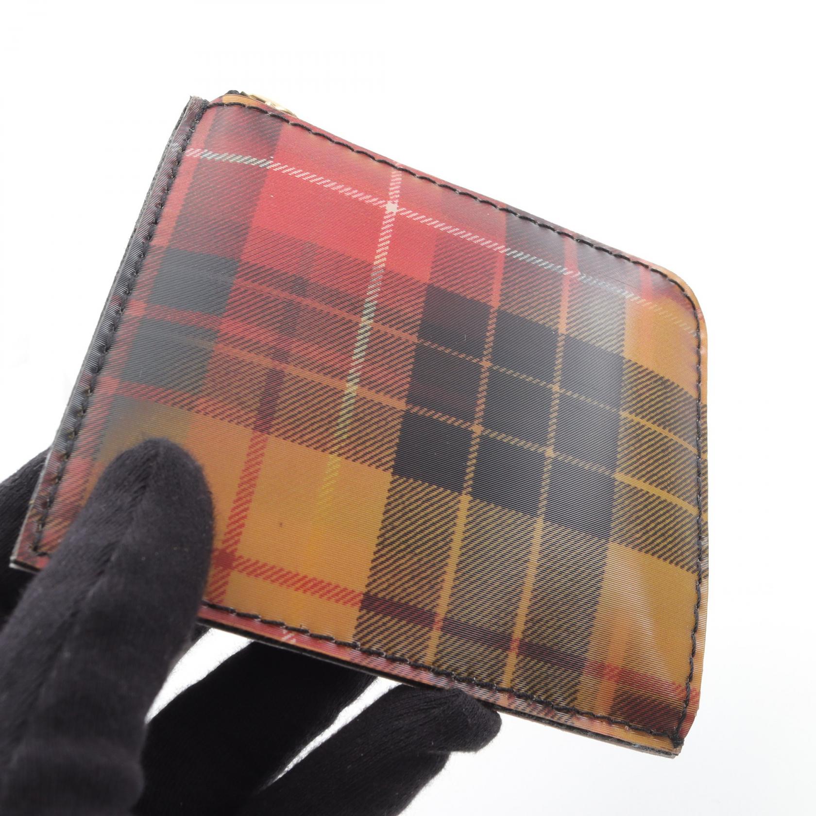 タータン チェック コインケース その他 TPU イエロー レッド