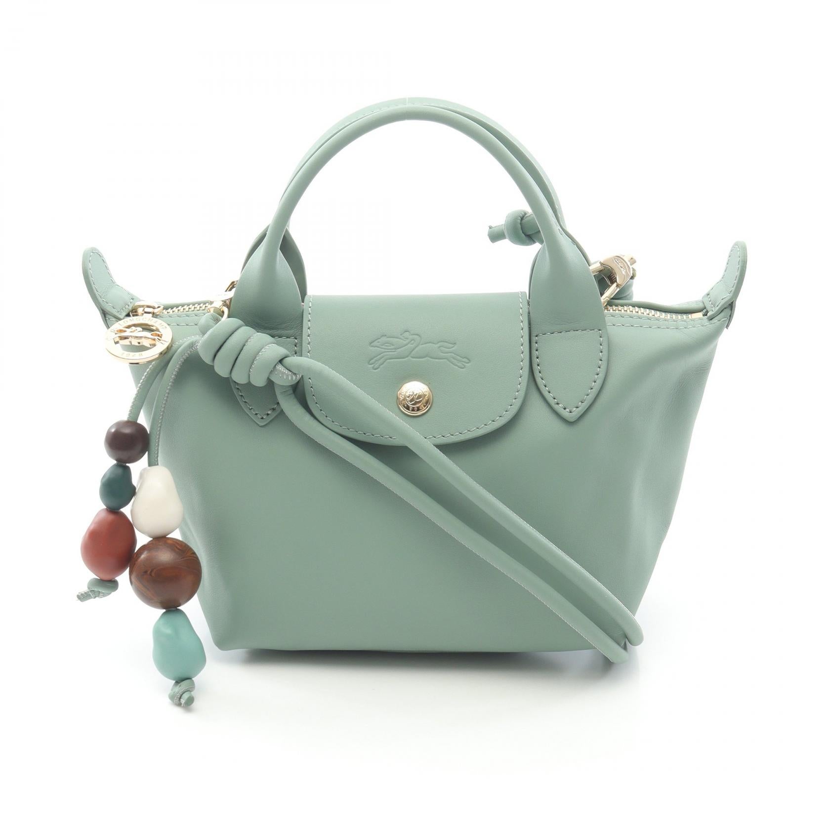 新品 ロンシャン LONGCHAMP ショルダーバッグ ル プリアージュ エクストラ トップハンドルバッグ XSサイズ グリーン ル プリアージュ エクストラXS ハンドバッグ レザー グリーン