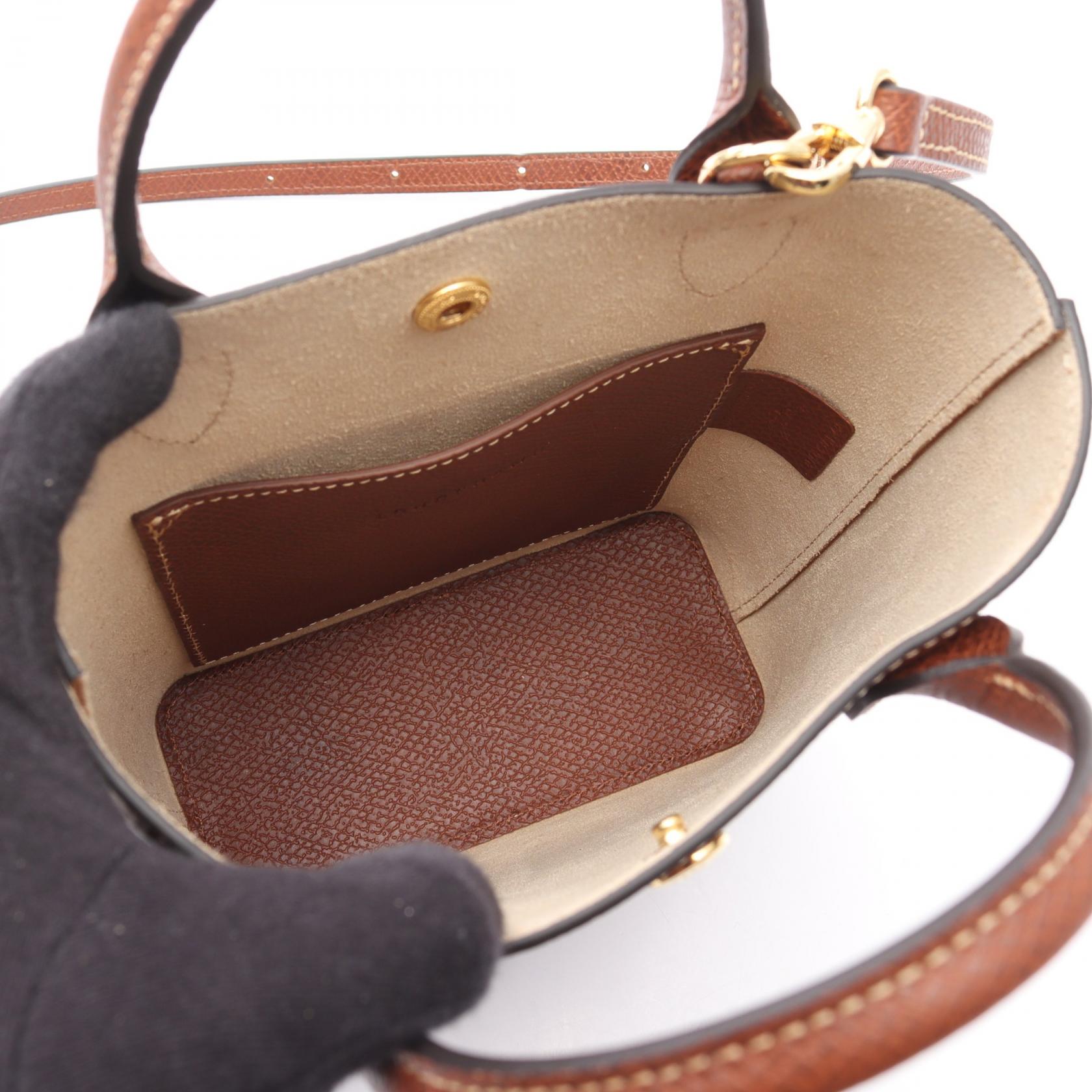 エピュレ XS ショッピングバッグ ハンドバッグ レザー ブラウン